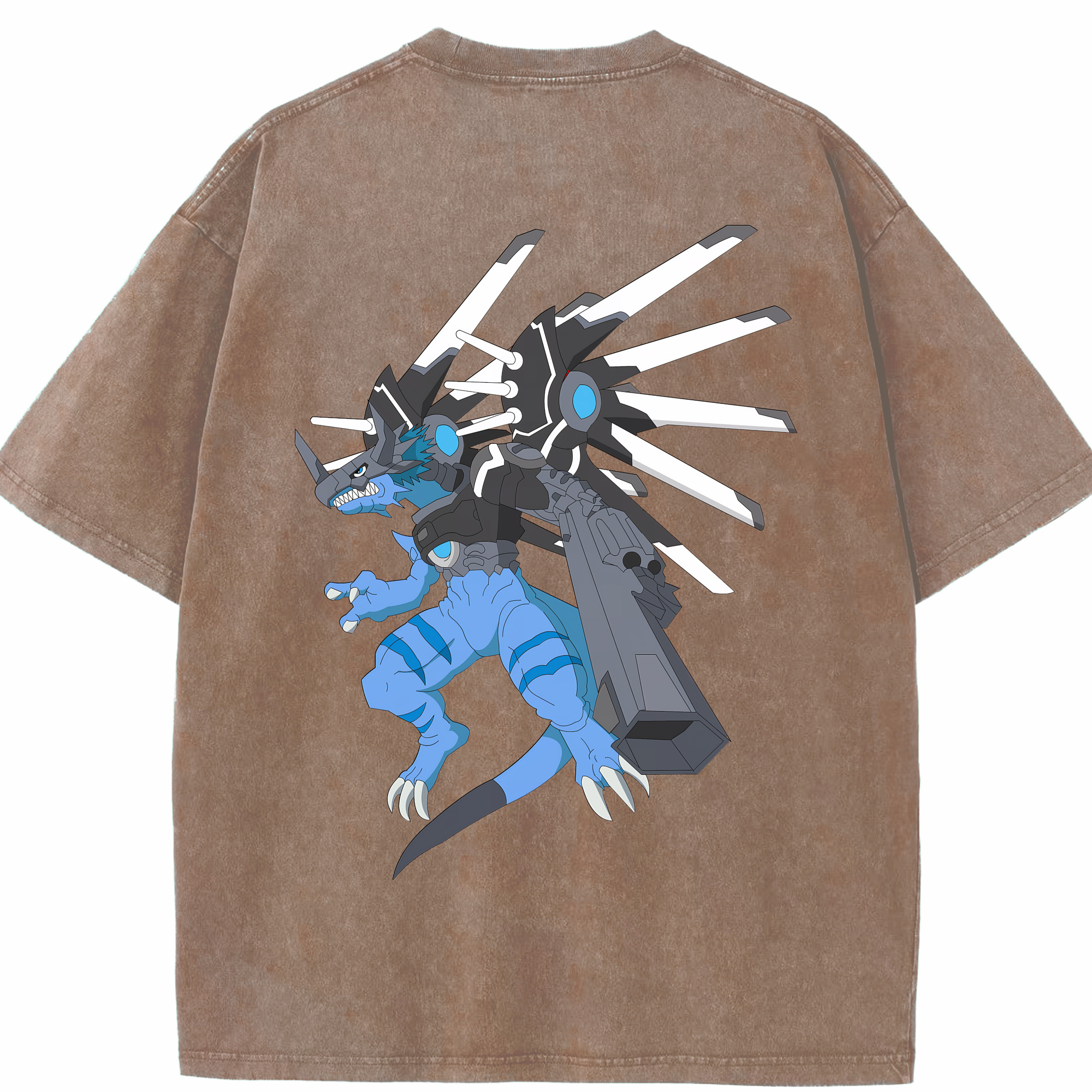 （画像用） Digimon デジタルモンスター/デジモン 綿100% ヴィンテージ風 半袖Tシャツ（背面プリント）