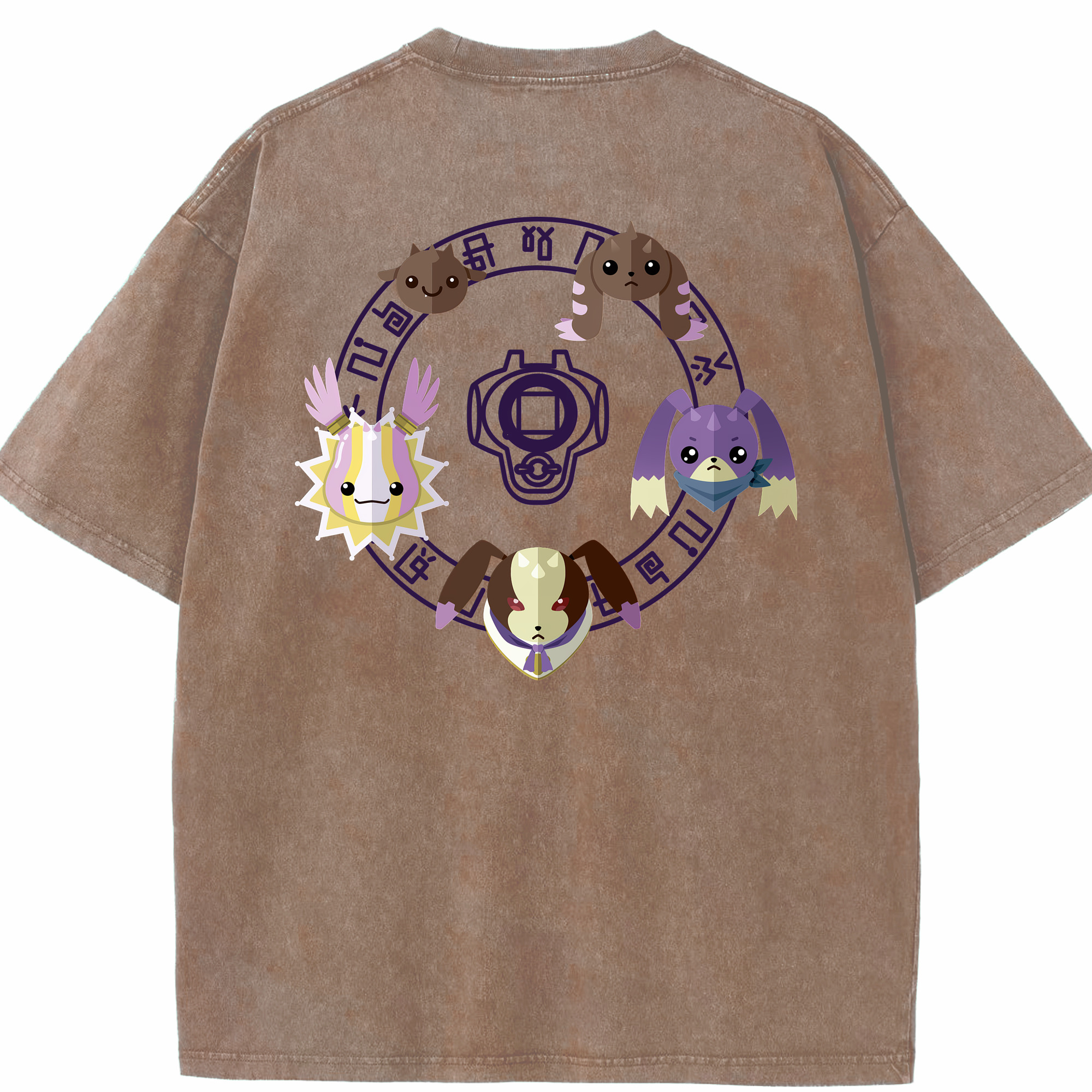 （画像用） Digimon デジタルモンスター/デジモン 綿100% ヴィンテージ風 半袖Tシャツ（背面プリント）