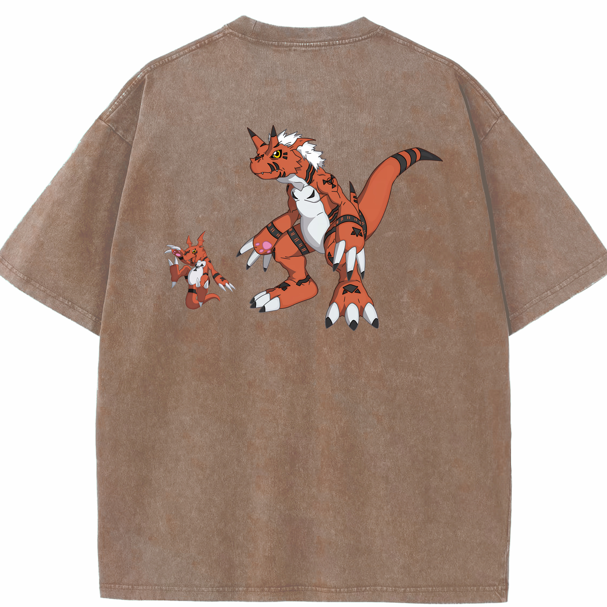 （画像用） Digimon デジタルモンスター/デジモン 綿100% ヴィンテージ風 半袖Tシャツ（背面プリント）