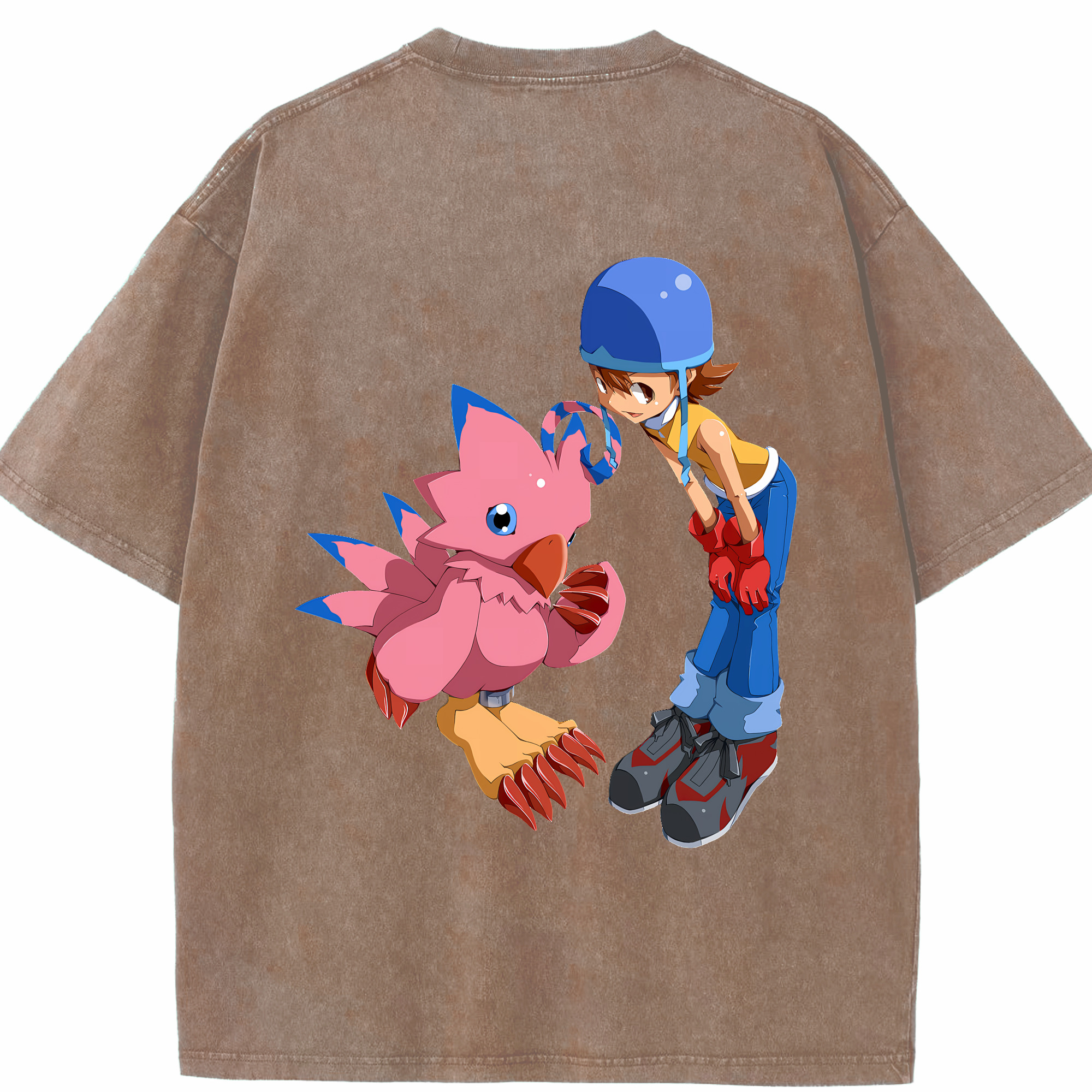 （画像用） Digimon デジタルモンスター/デジモン 綿100% ヴィンテージ風 半袖Tシャツ（背面プリント）