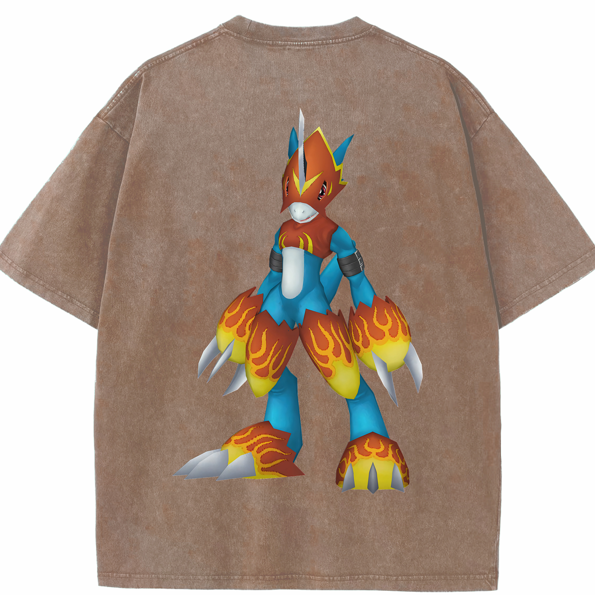 （画像用） Digimon デジタルモンスター/デジモン 綿100% ヴィンテージ風 半袖Tシャツ（背面プリント）