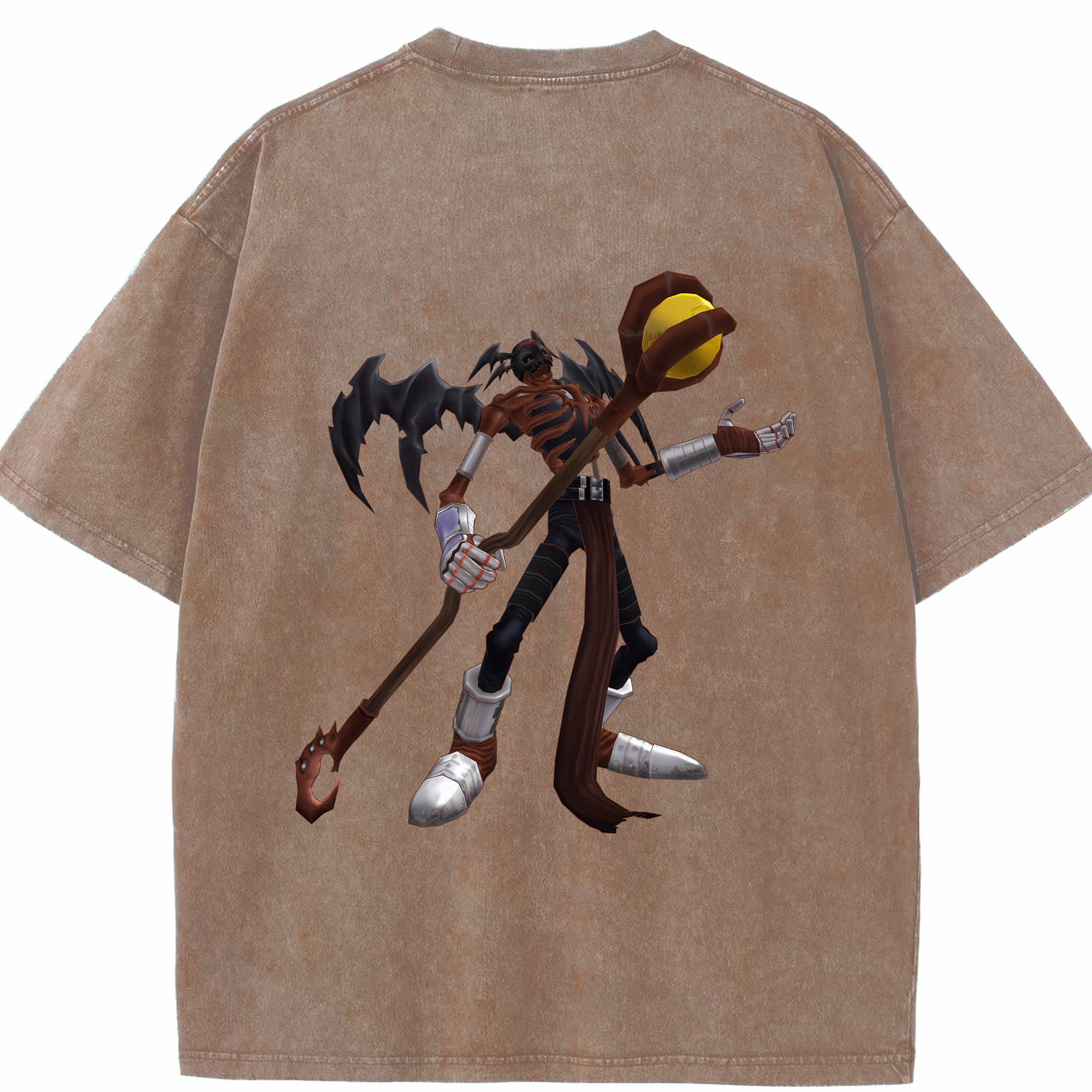 （画像用） Digimon デジタルモンスター/デジモン 綿100% ヴィンテージ風 半袖Tシャツ（背面プリント）