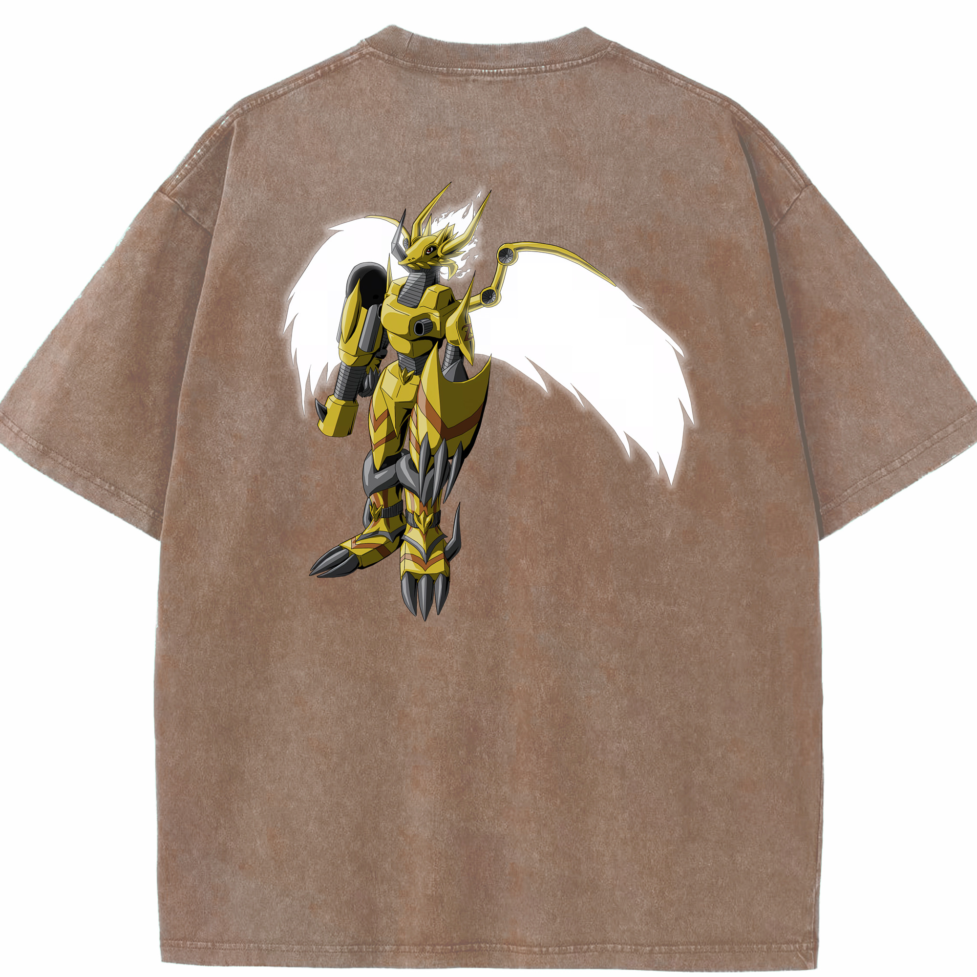 （画像用） Digimon デジタルモンスター/デジモン 綿100% ヴィンテージ風 半袖Tシャツ（背面プリント）