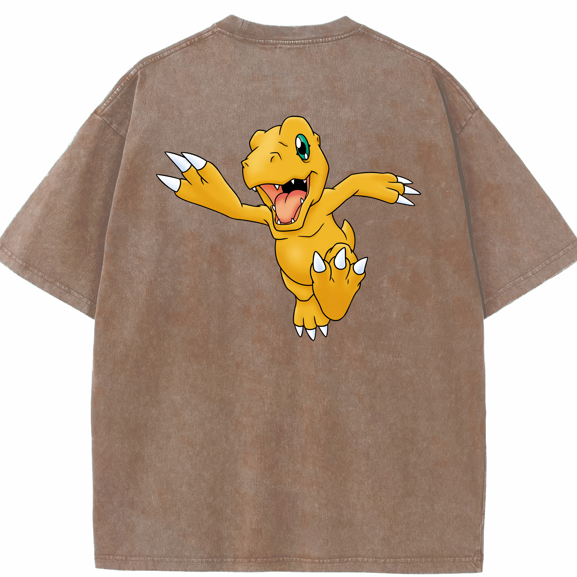 （画像用） Digimon デジタルモンスター/デジモン 綿100% ヴィンテージ風 半袖Tシャツ（背面プリント）