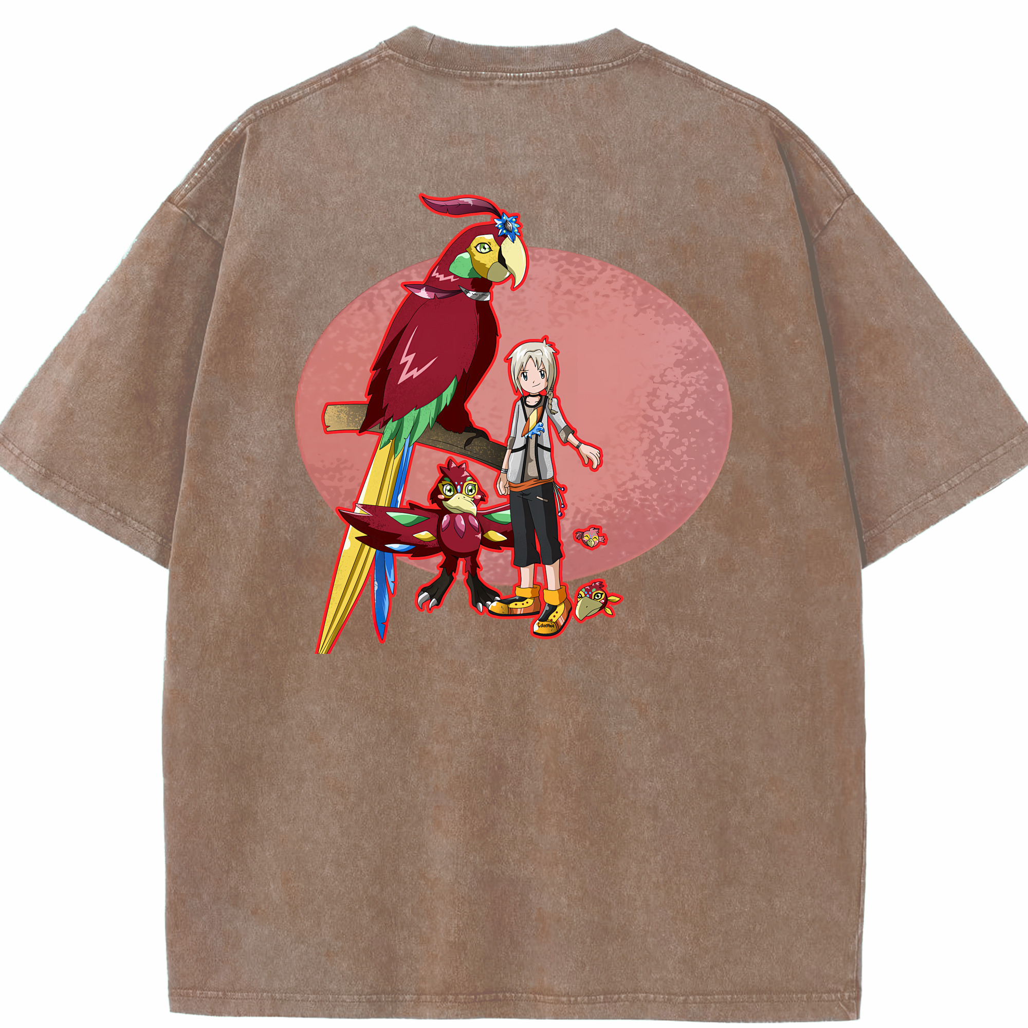 （画像用） Digimon デジタルモンスター/デジモン 綿100% ヴィンテージ風 半袖Tシャツ（背面プリント）