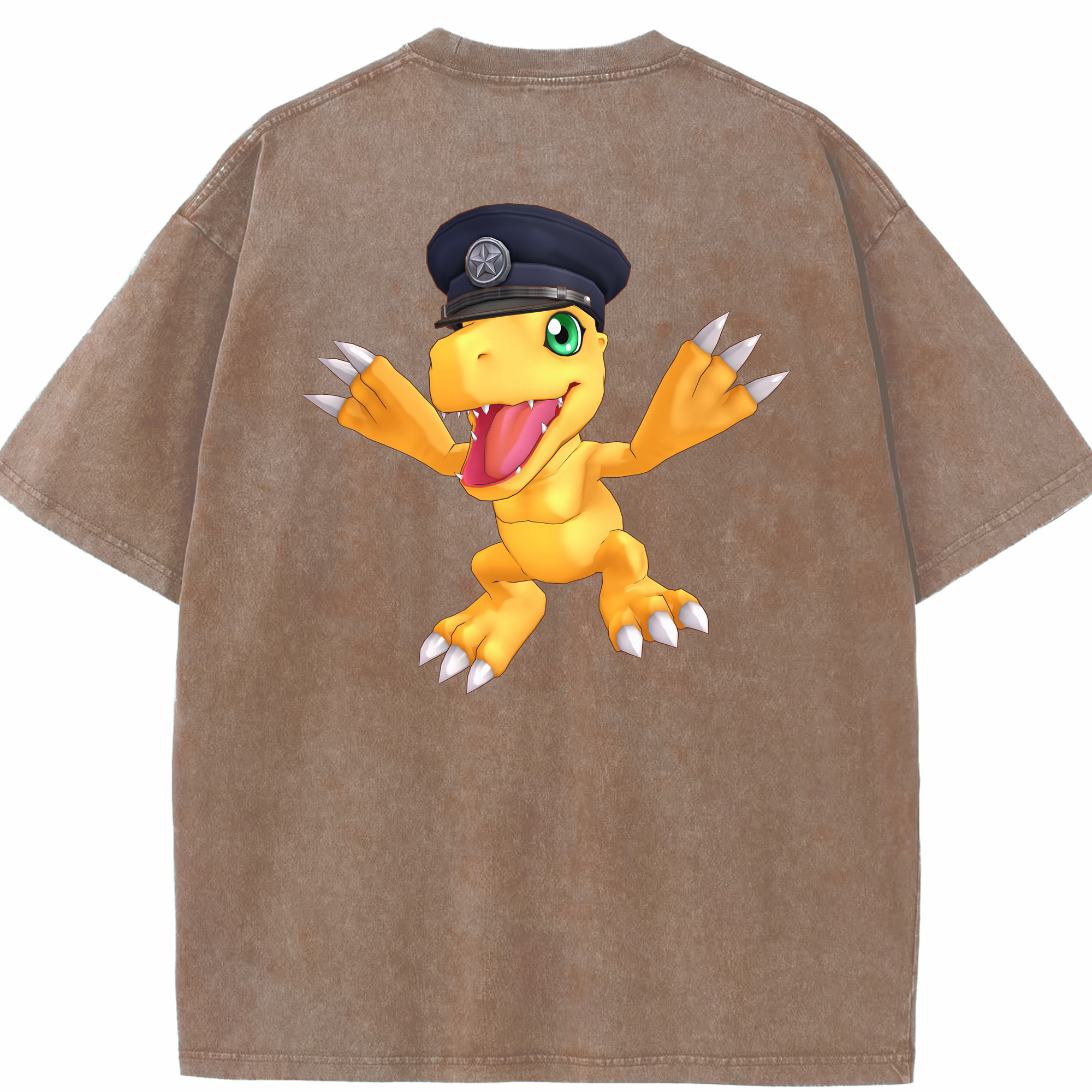 （画像用） Digimon デジタルモンスター/デジモン 綿100% ヴィンテージ風 半袖Tシャツ（背面プリント）