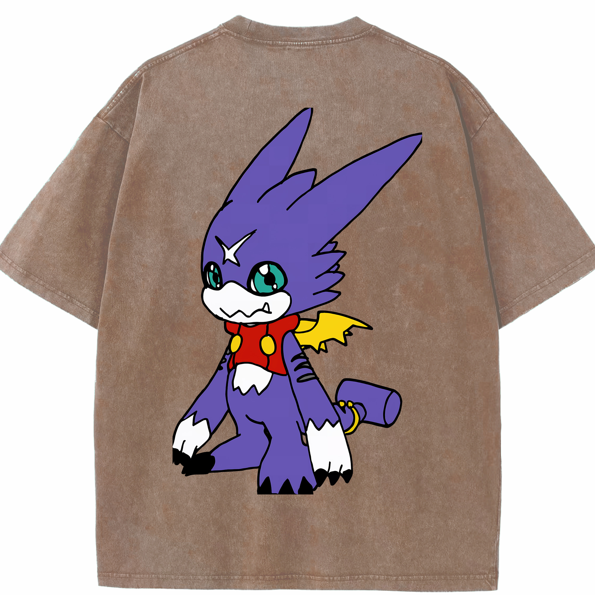 （画像用） Digimon デジタルモンスター/デジモン 綿100% ヴィンテージ風 半袖Tシャツ（背面プリント）