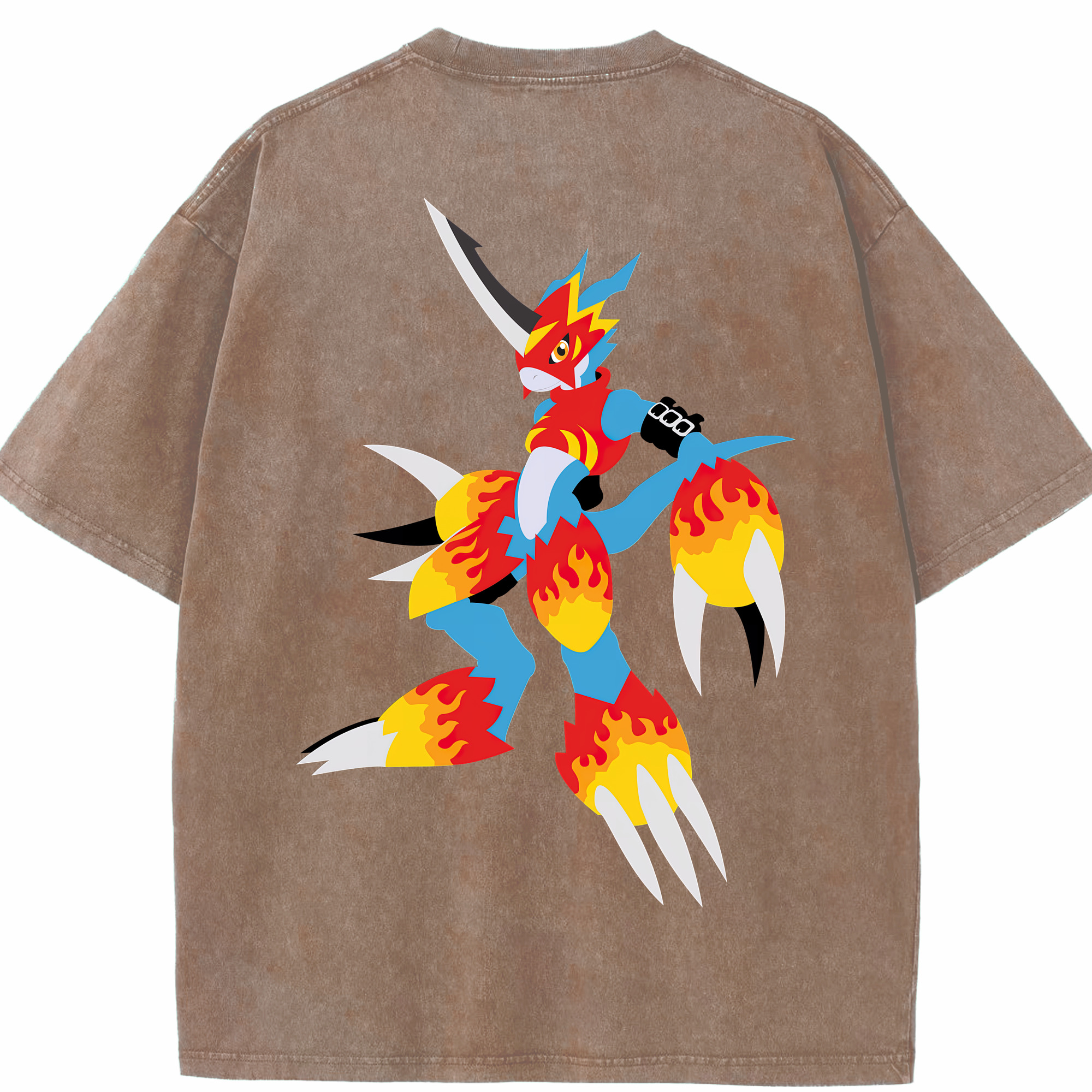 （画像用） Digimon デジタルモンスター/デジモン 綿100% ヴィンテージ風 半袖Tシャツ（背面プリント）