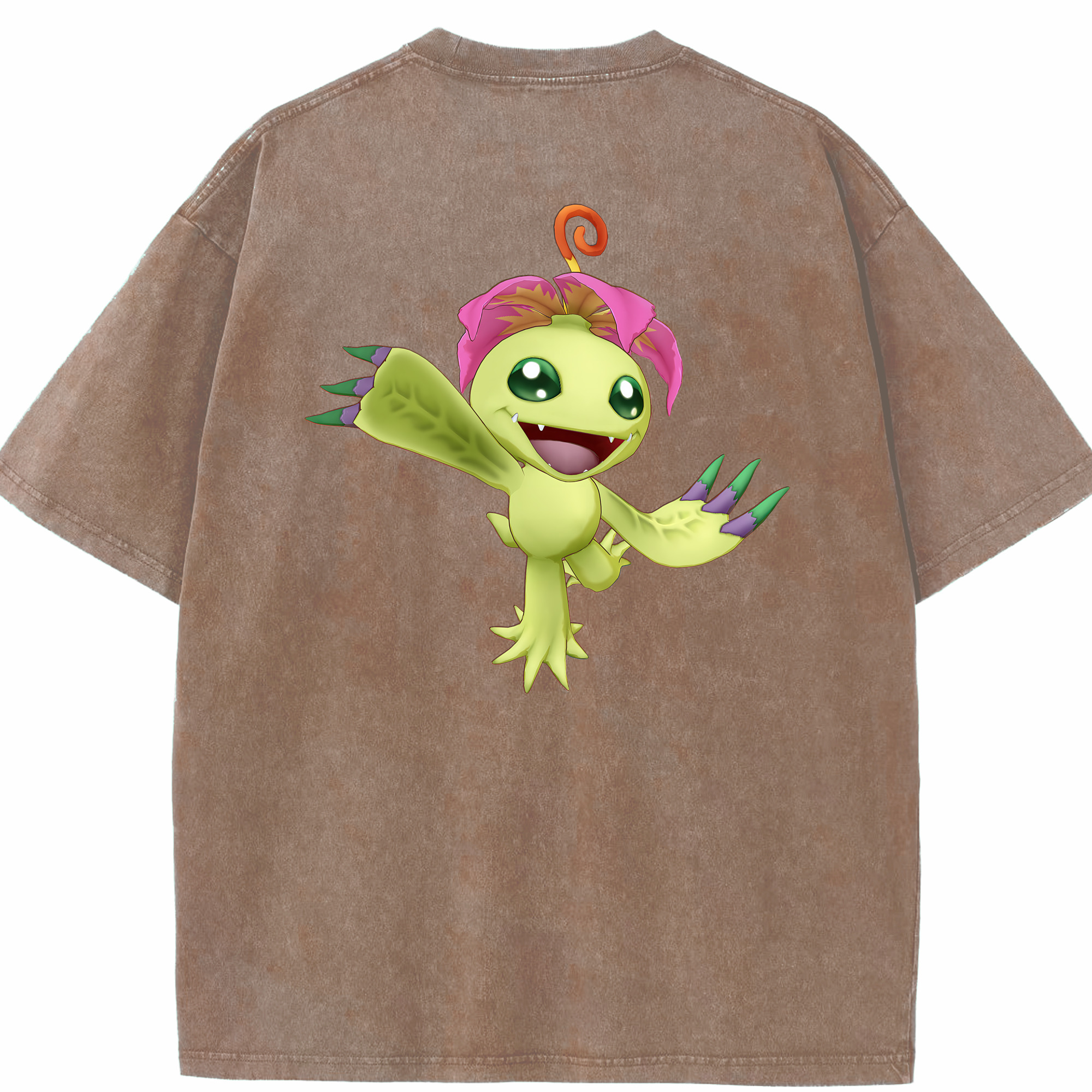（画像用） Digimon デジタルモンスター/デジモン 綿100% ヴィンテージ風 半袖Tシャツ（背面プリント）
