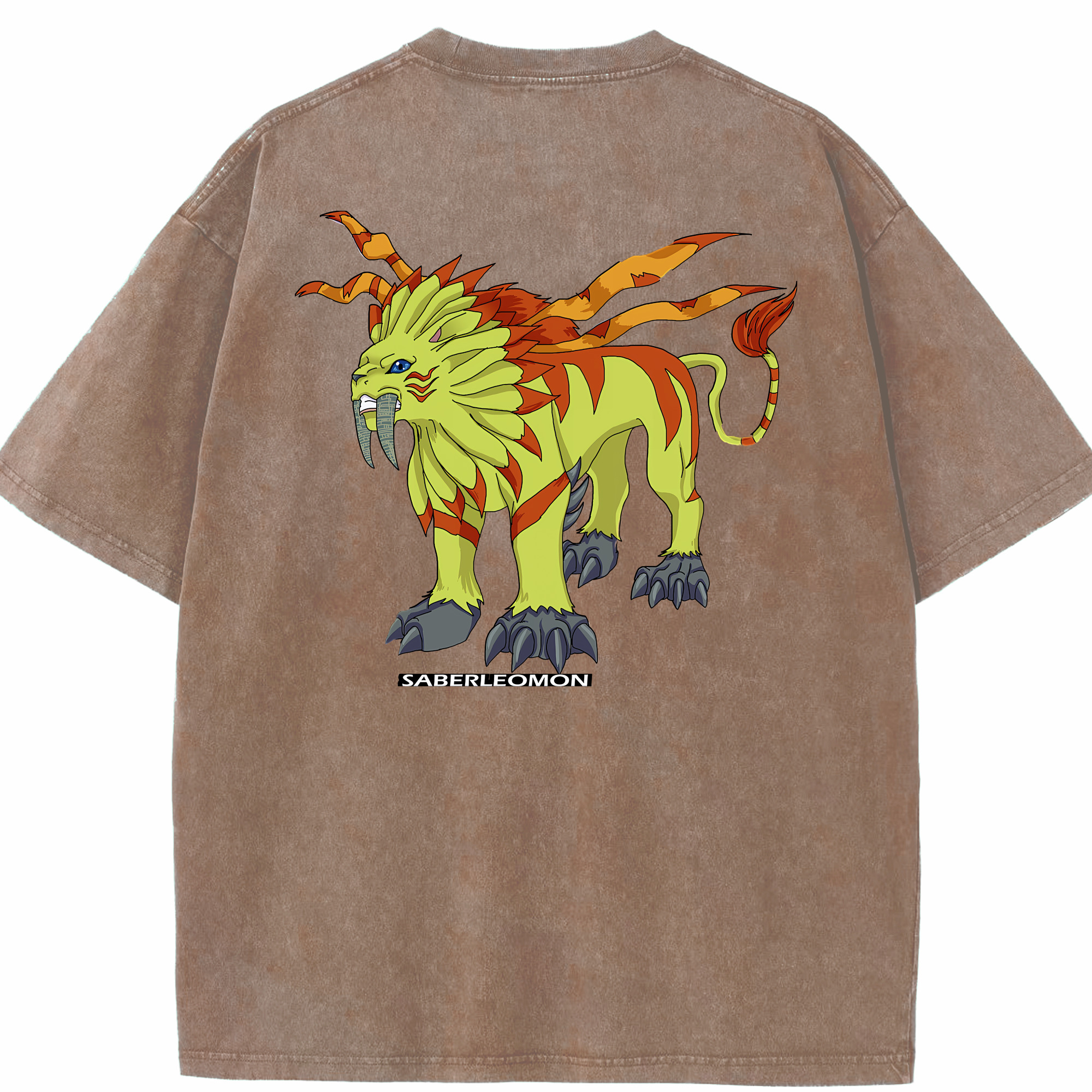 （画像用） Digimon デジタルモンスター/デジモン 綿100% ヴィンテージ風 半袖Tシャツ（背面プリント）
