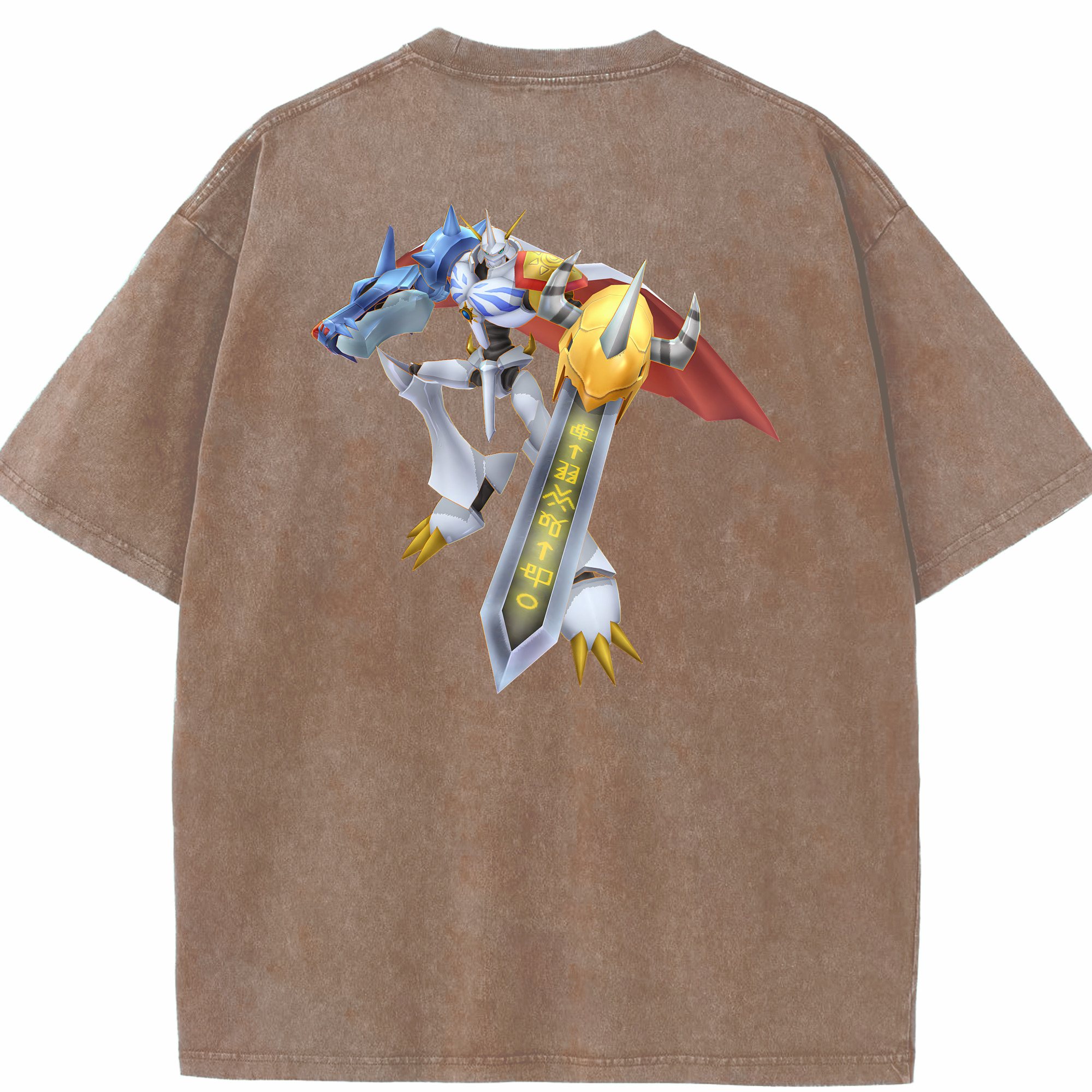 （画像用） Digimon デジタルモンスター/デジモン 綿100% ヴィンテージ風 半袖Tシャツ（背面プリント）