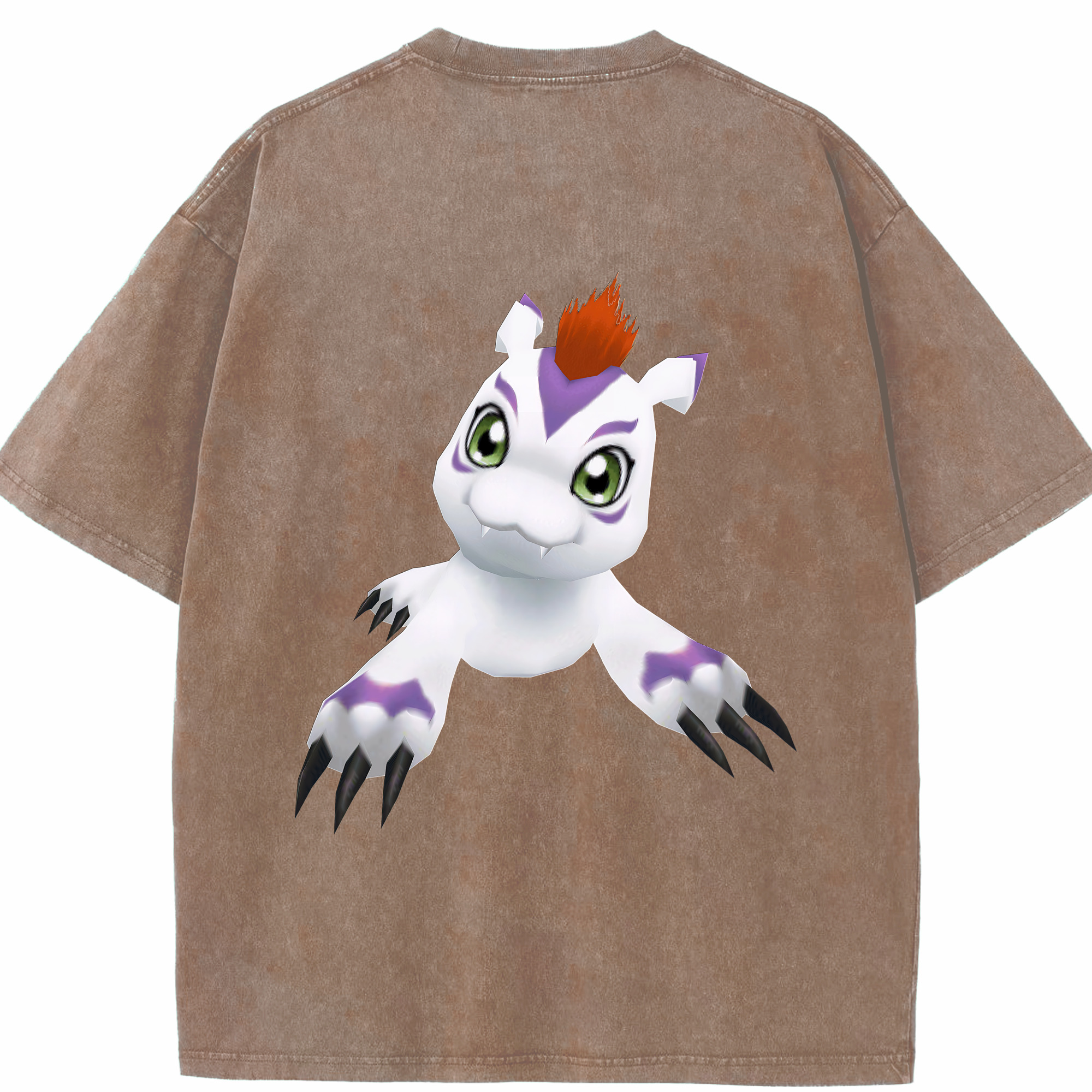 （画像用） Digimon デジタルモンスター/デジモン 綿100% ヴィンテージ風 半袖Tシャツ（背面プリント）