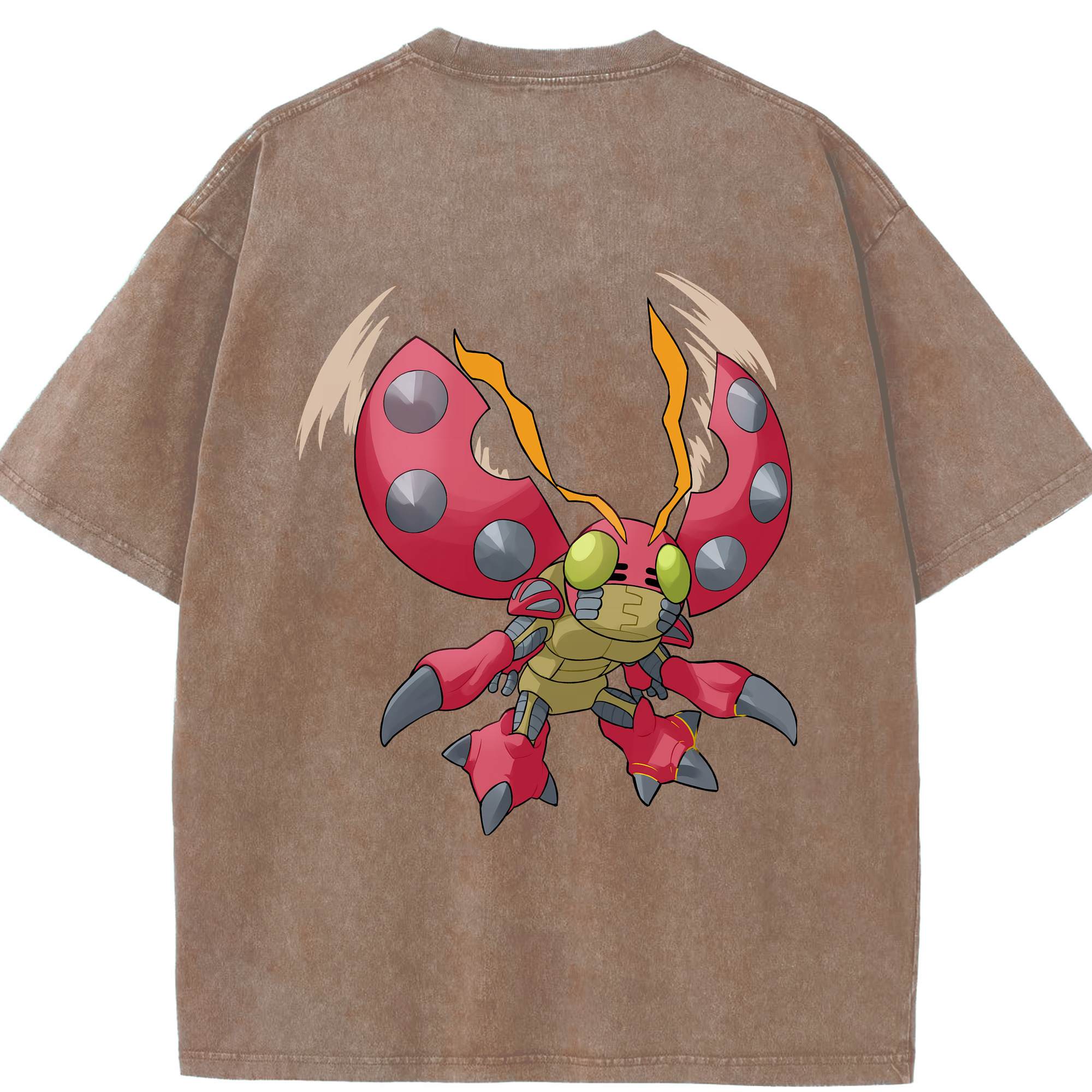 （画像用） Digimon デジタルモンスター/デジモン 綿100% ヴィンテージ風 半袖Tシャツ（背面プリント）