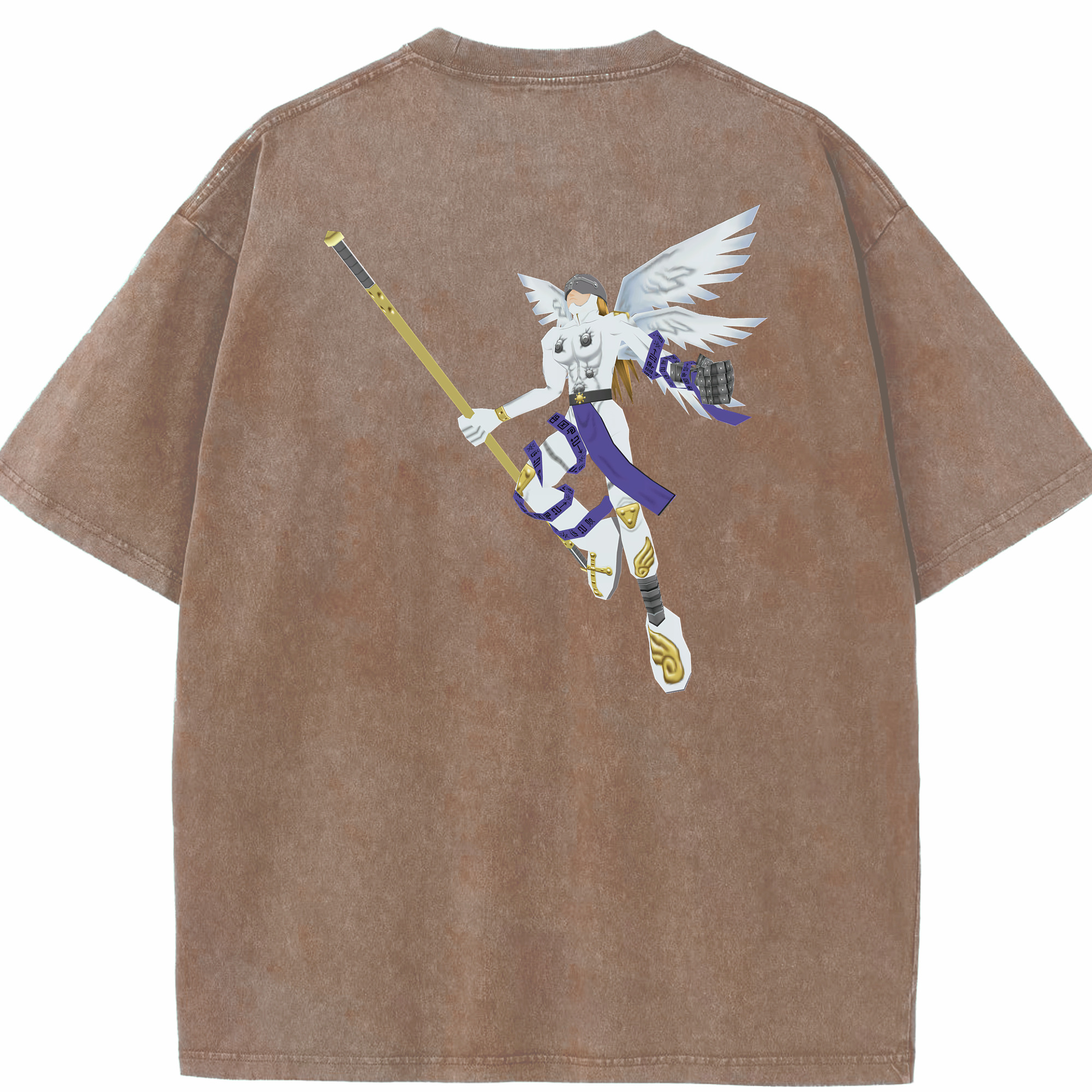 （画像用） Digimon デジタルモンスター/デジモン 綿100% ヴィンテージ風 半袖Tシャツ（背面プリント）