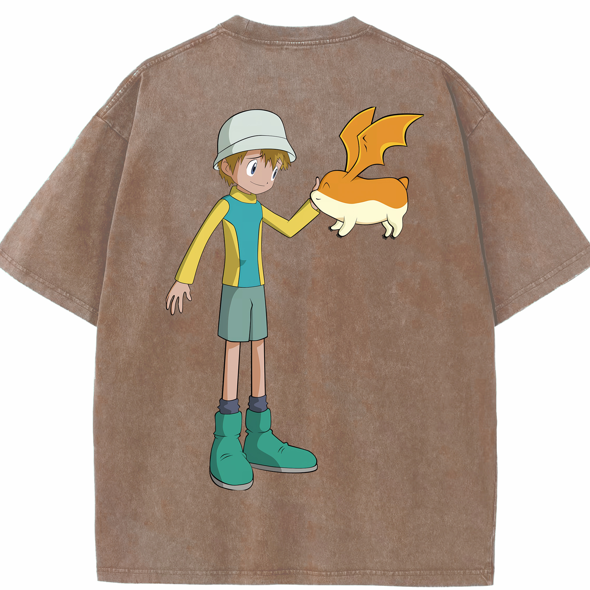 （画像用） Digimon デジタルモンスター/デジモン 綿100% ヴィンテージ風 半袖Tシャツ（背面プリント）