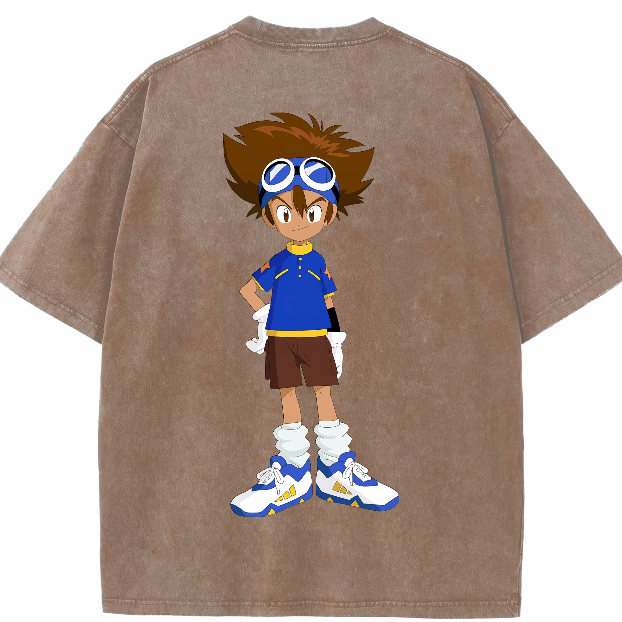 （画像用） Digimon デジタルモンスター/デジモン 綿100% ヴィンテージ風 半袖Tシャツ（背面プリント）