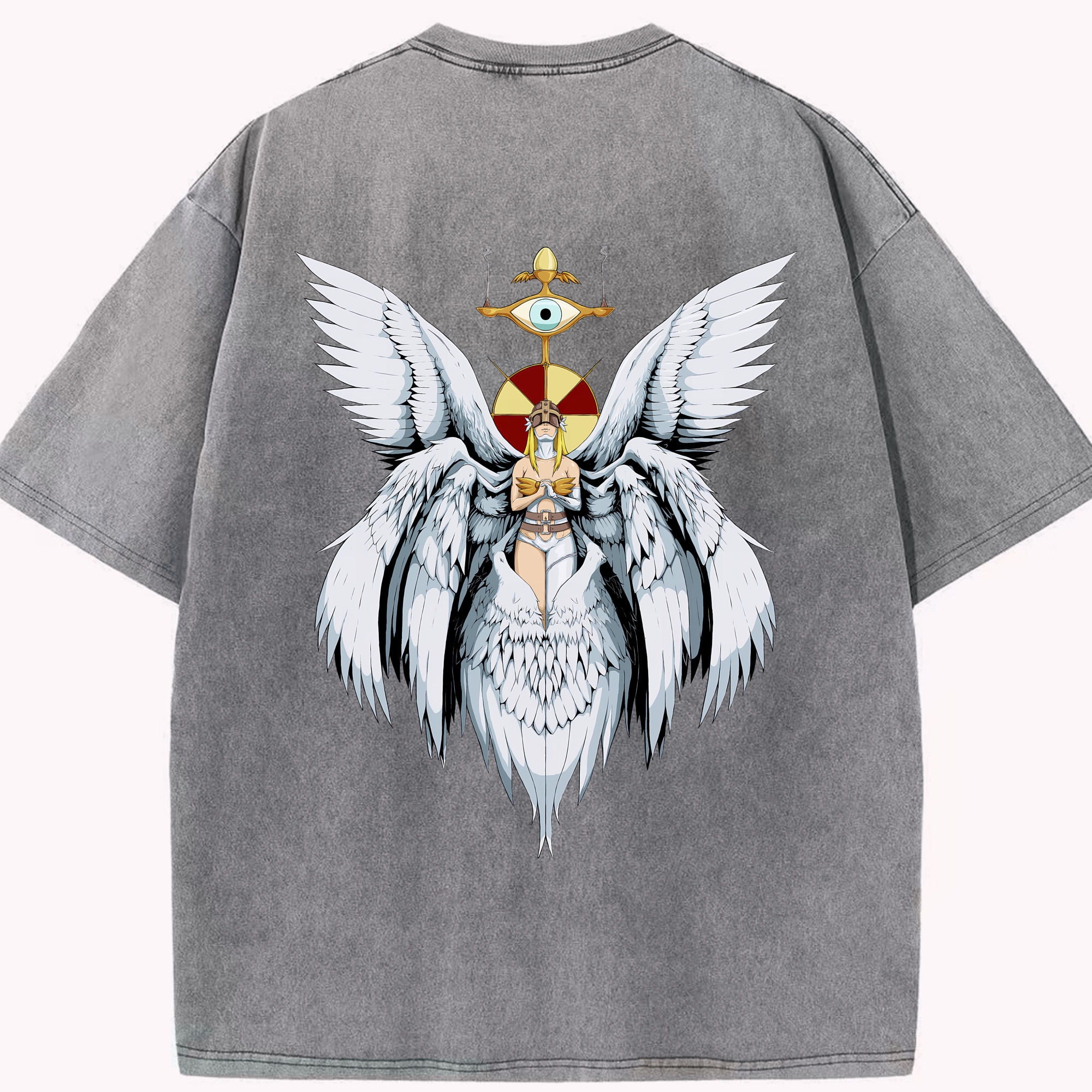 （画像用） Digimon デジタルモンスター/デジモン 綿100% ヴィンテージ風 半袖Tシャツ（背面プリント）