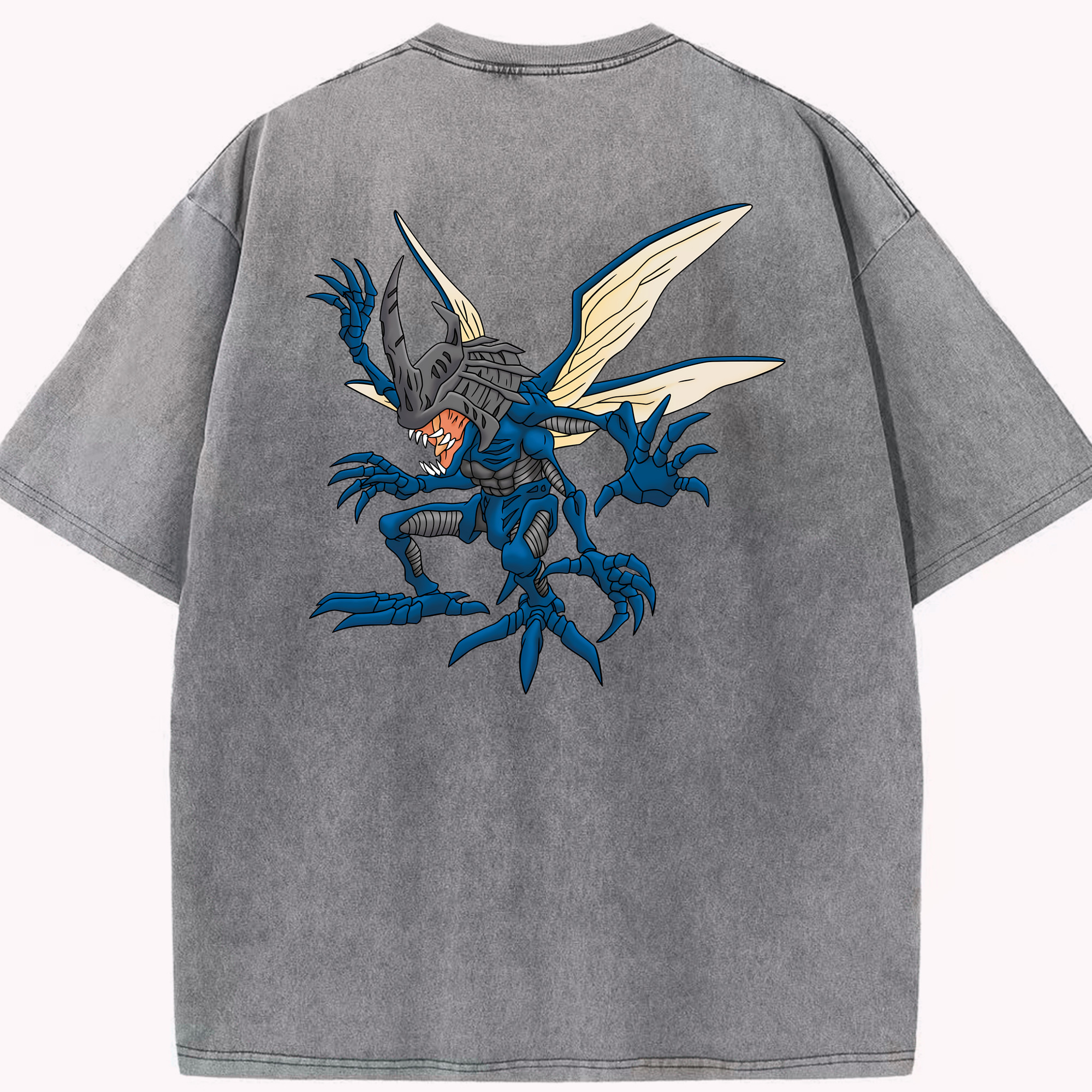 （画像用） Digimon デジタルモンスター/デジモン 綿100% ヴィンテージ風 半袖Tシャツ（背面プリント）