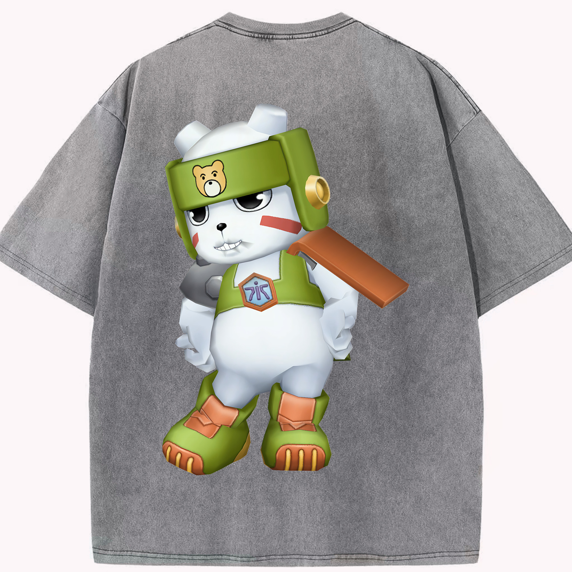（画像用） Digimon デジタルモンスター/デジモン 綿100% ヴィンテージ風 半袖Tシャツ（背面プリント）