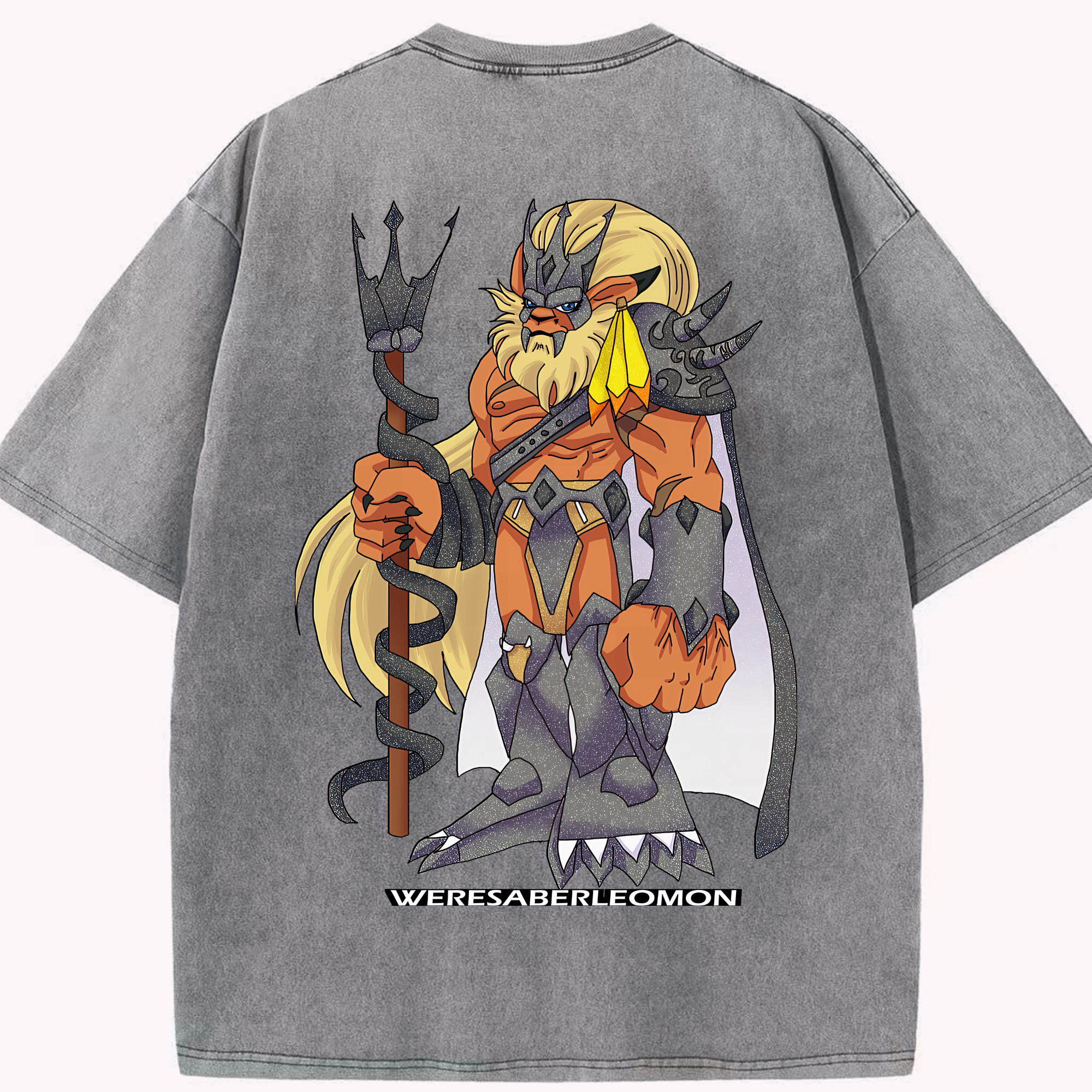 （画像用） Digimon デジタルモンスター/デジモン 綿100% ヴィンテージ風 半袖Tシャツ（背面プリント）