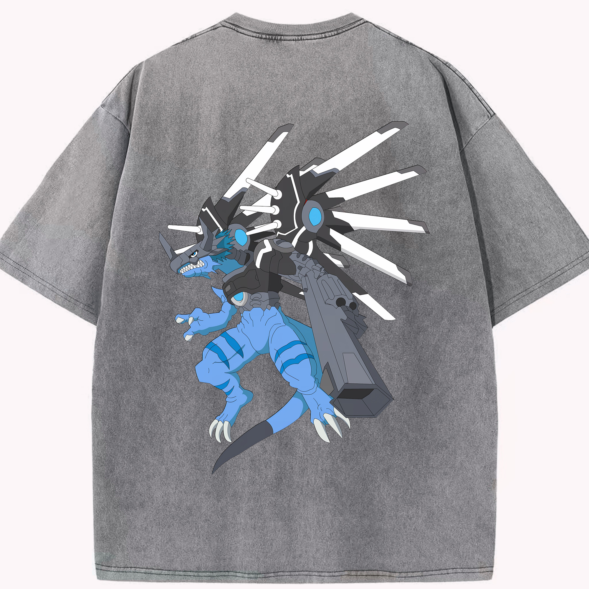 （画像用） Digimon デジタルモンスター/デジモン 綿100% ヴィンテージ風 半袖Tシャツ（背面プリント）
