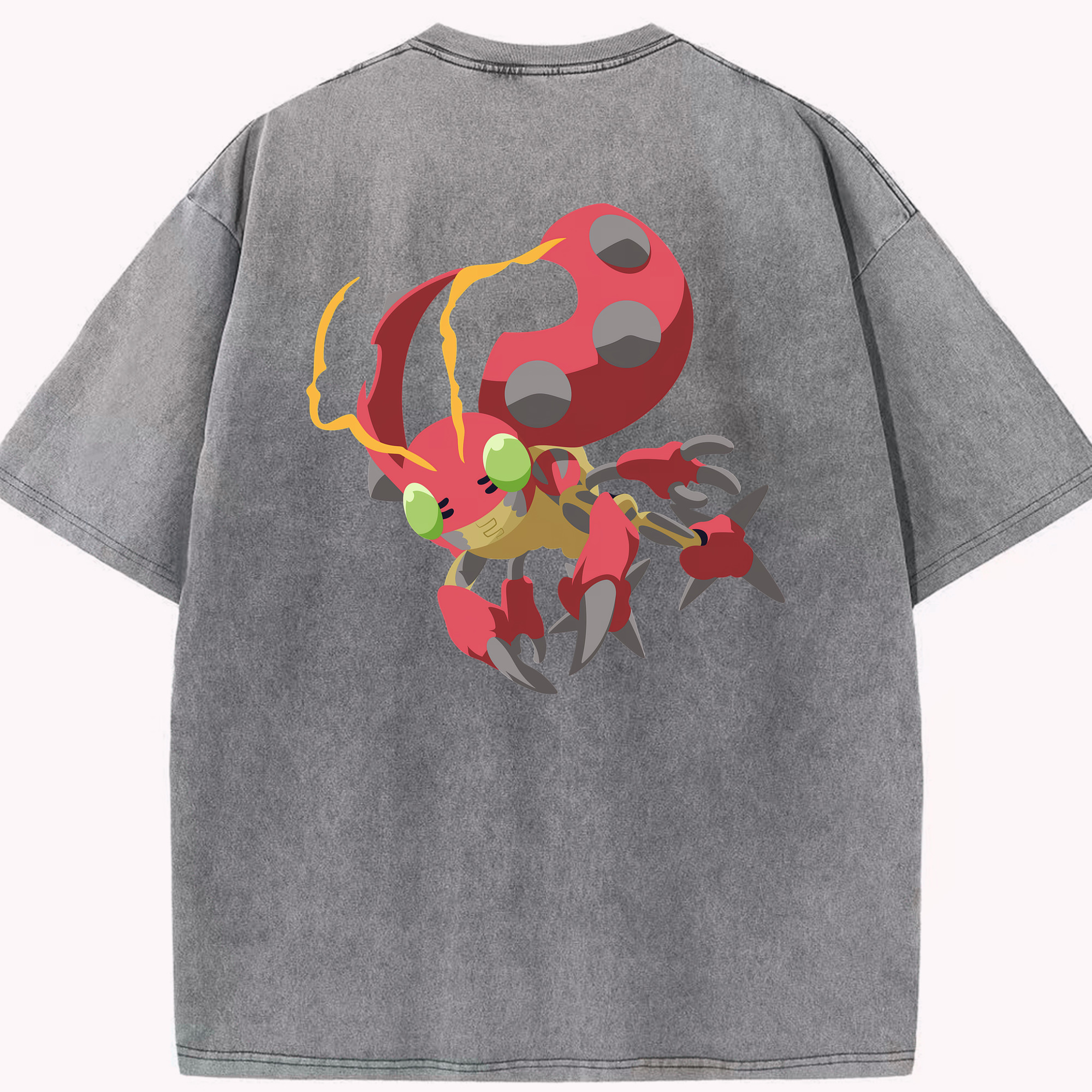 （画像用） Digimon デジタルモンスター/デジモン 綿100% ヴィンテージ風 半袖Tシャツ（背面プリント）