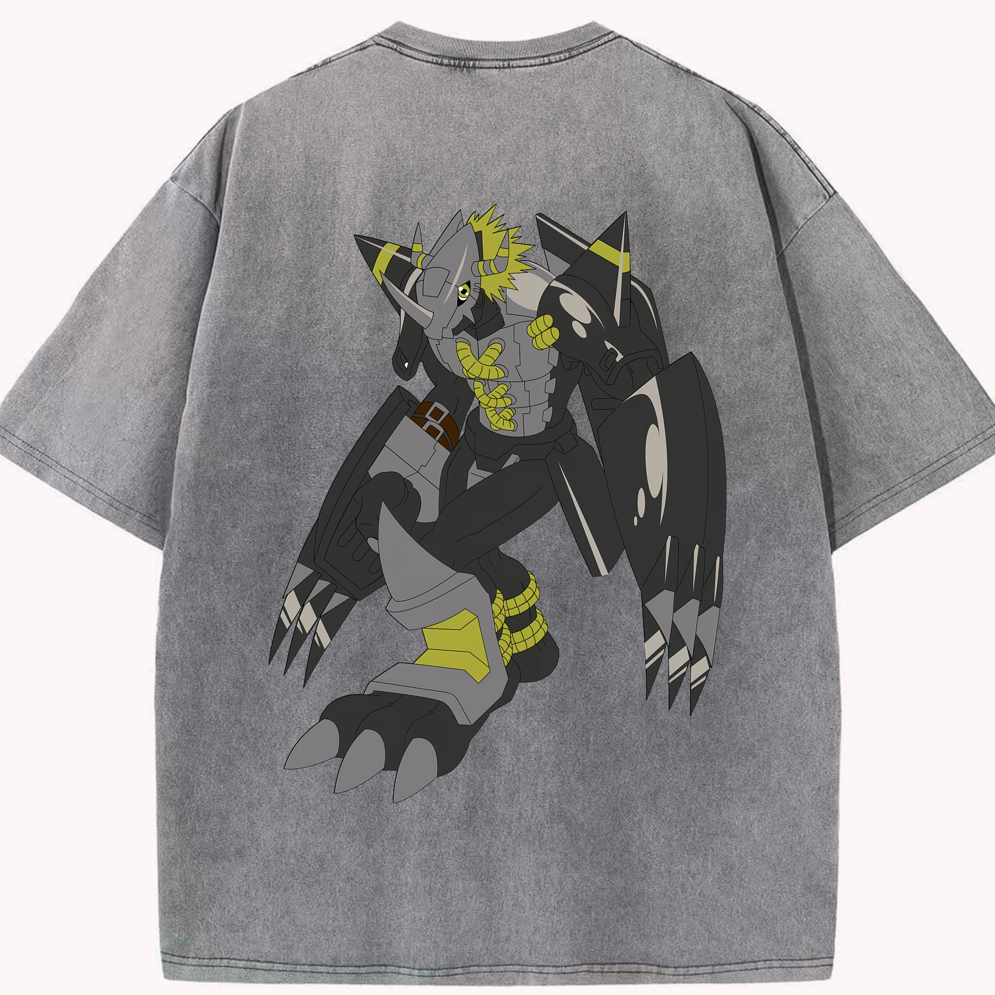 （画像用） Digimon デジタルモンスター/デジモン 綿100% ヴィンテージ風 半袖Tシャツ（背面プリント）