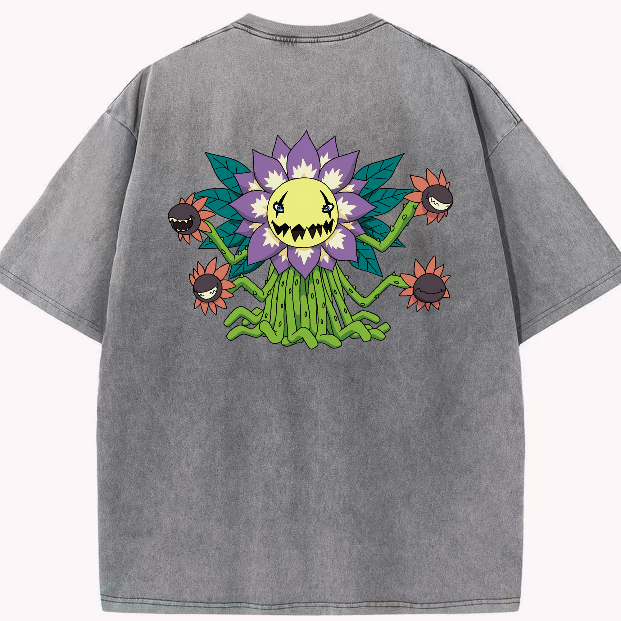 （画像用） Digimon デジタルモンスター/デジモン 綿100% ヴィンテージ風 半袖Tシャツ（背面プリント）