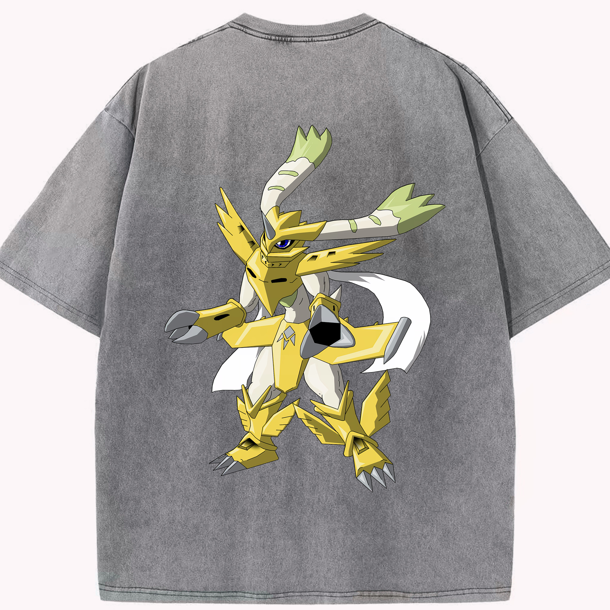 （画像用） Digimon デジタルモンスター/デジモン 綿100% ヴィンテージ風 半袖Tシャツ（背面プリント）