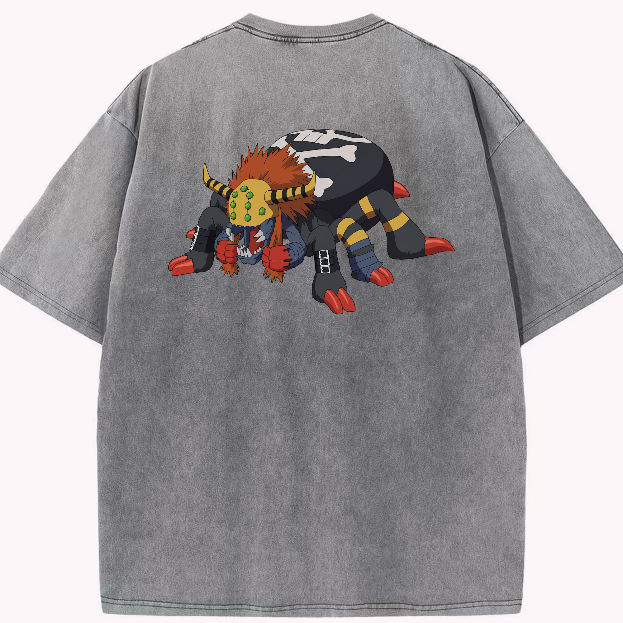 （画像用） Digimon デジタルモンスター/デジモン 綿100% ヴィンテージ風 半袖Tシャツ（背面プリント）