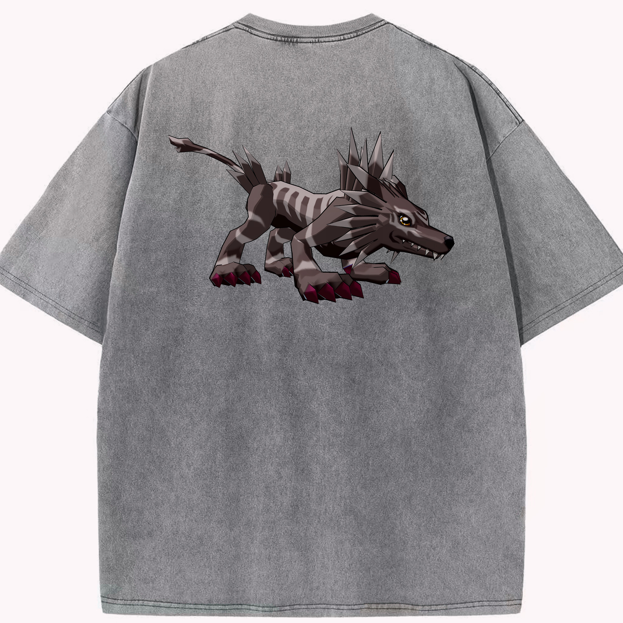（画像用） Digimon デジタルモンスター/デジモン 綿100% ヴィンテージ風 半袖Tシャツ（背面プリント）
