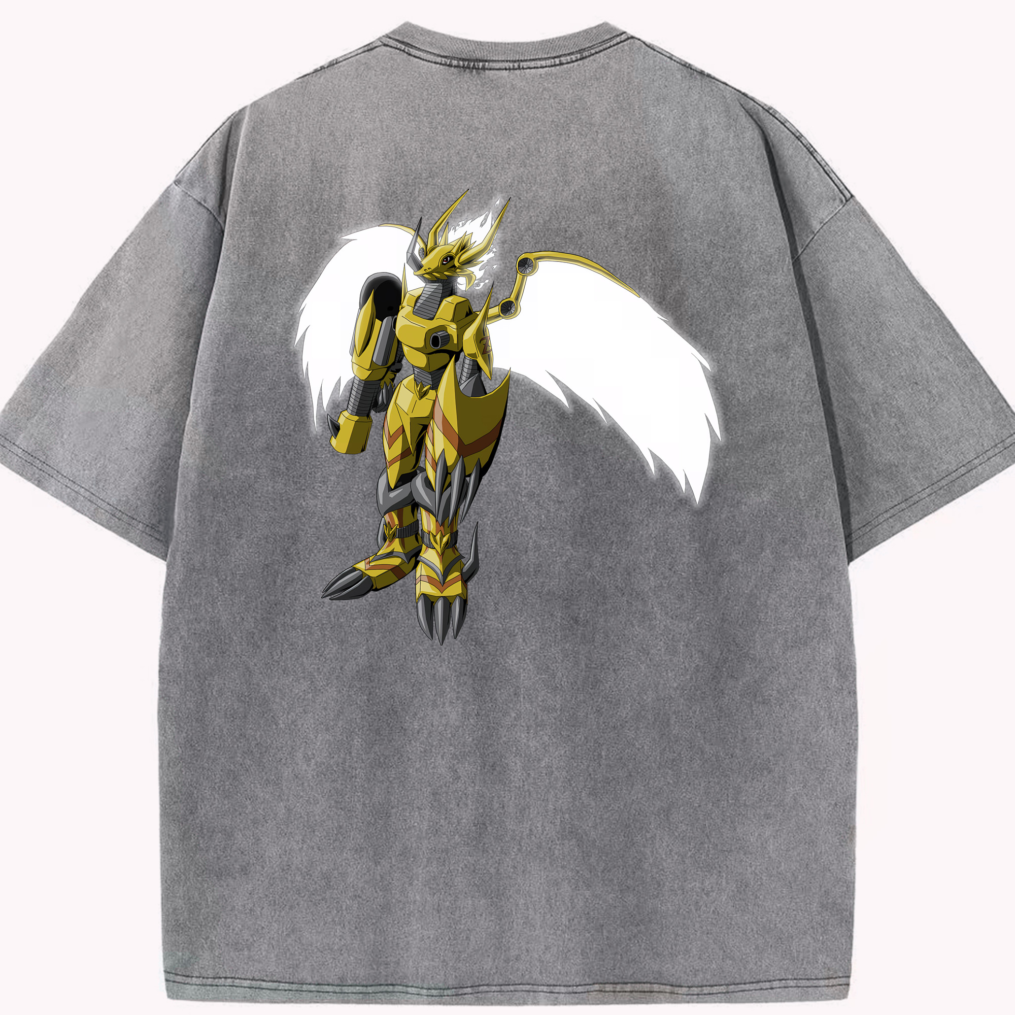 （画像用） Digimon デジタルモンスター/デジモン 綿100% ヴィンテージ風 半袖Tシャツ（背面プリント）
