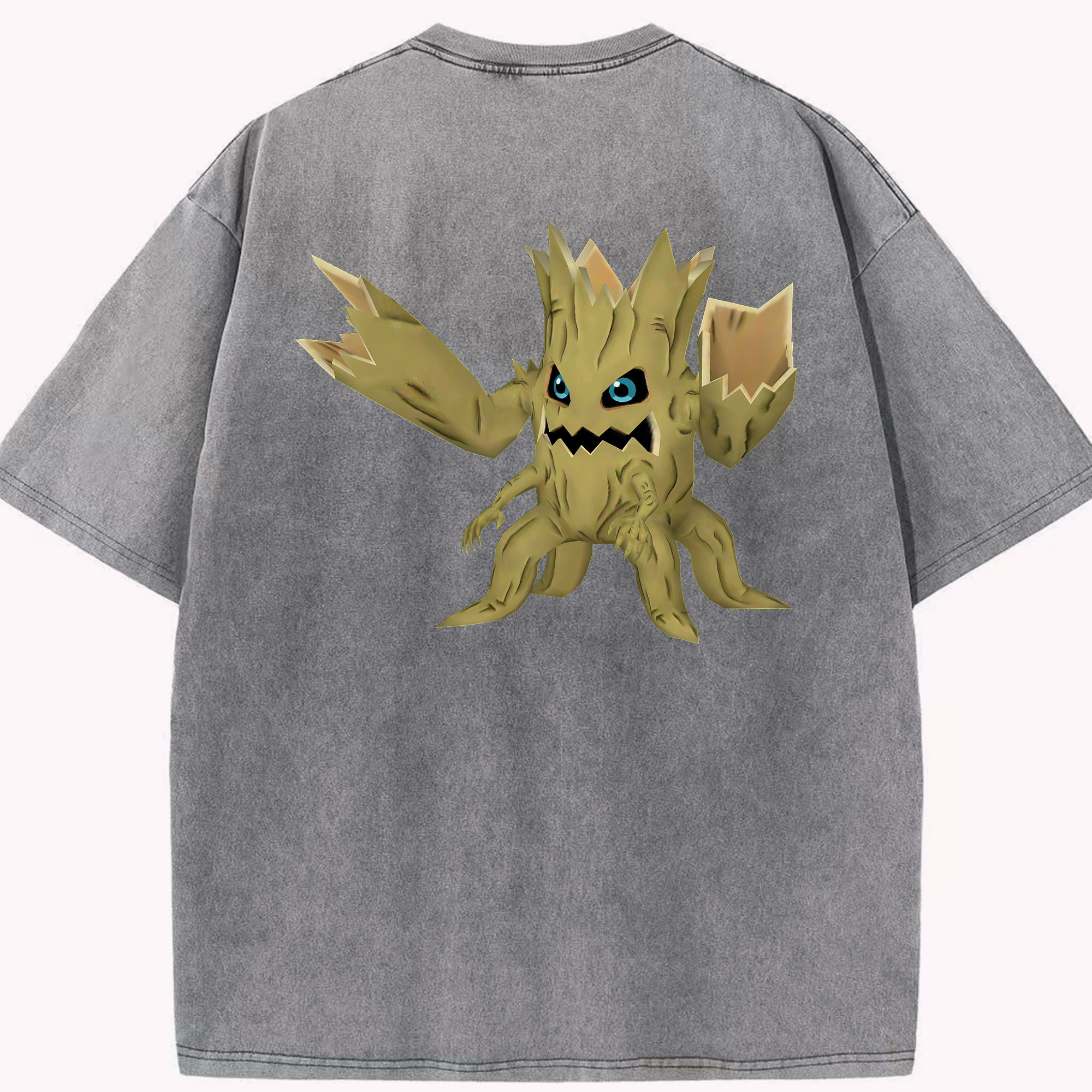 （画像用） Digimon デジタルモンスター/デジモン 綿100% ヴィンテージ風 半袖Tシャツ（背面プリント）