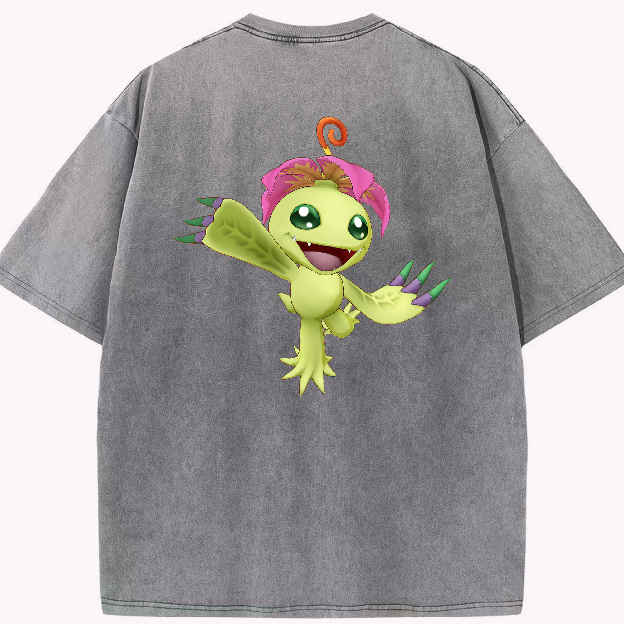 （画像用） Digimon デジタルモンスター/デジモン 綿100% ヴィンテージ風 半袖Tシャツ（背面プリント）