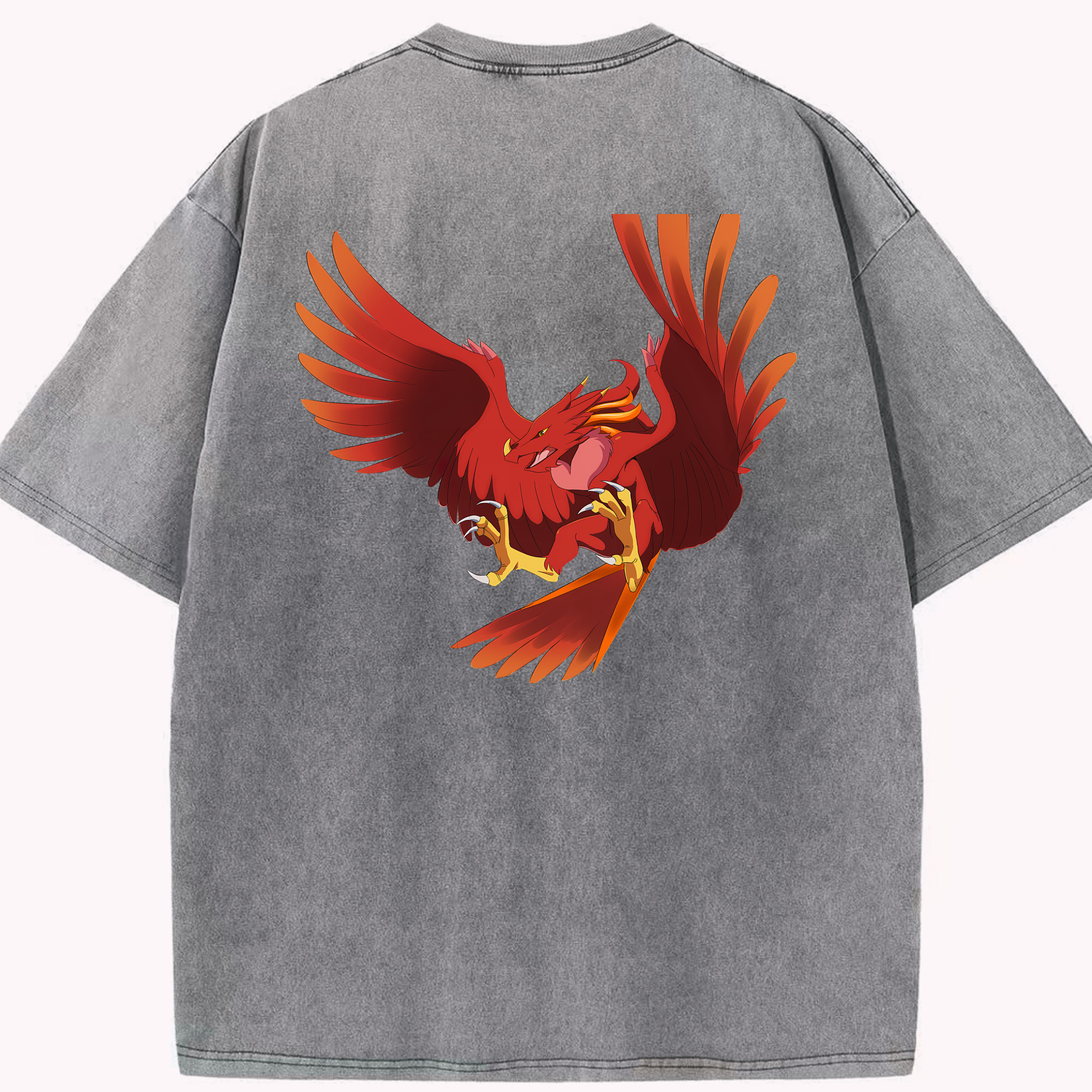 （画像用） Digimon デジタルモンスター/デジモン 綿100% ヴィンテージ風 半袖Tシャツ（背面プリント）