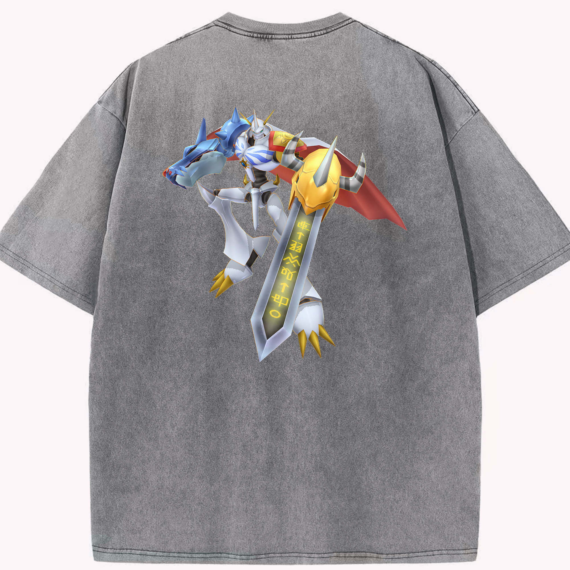 （画像用） Digimon デジタルモンスター/デジモン 綿100% ヴィンテージ風 半袖Tシャツ（背面プリント）