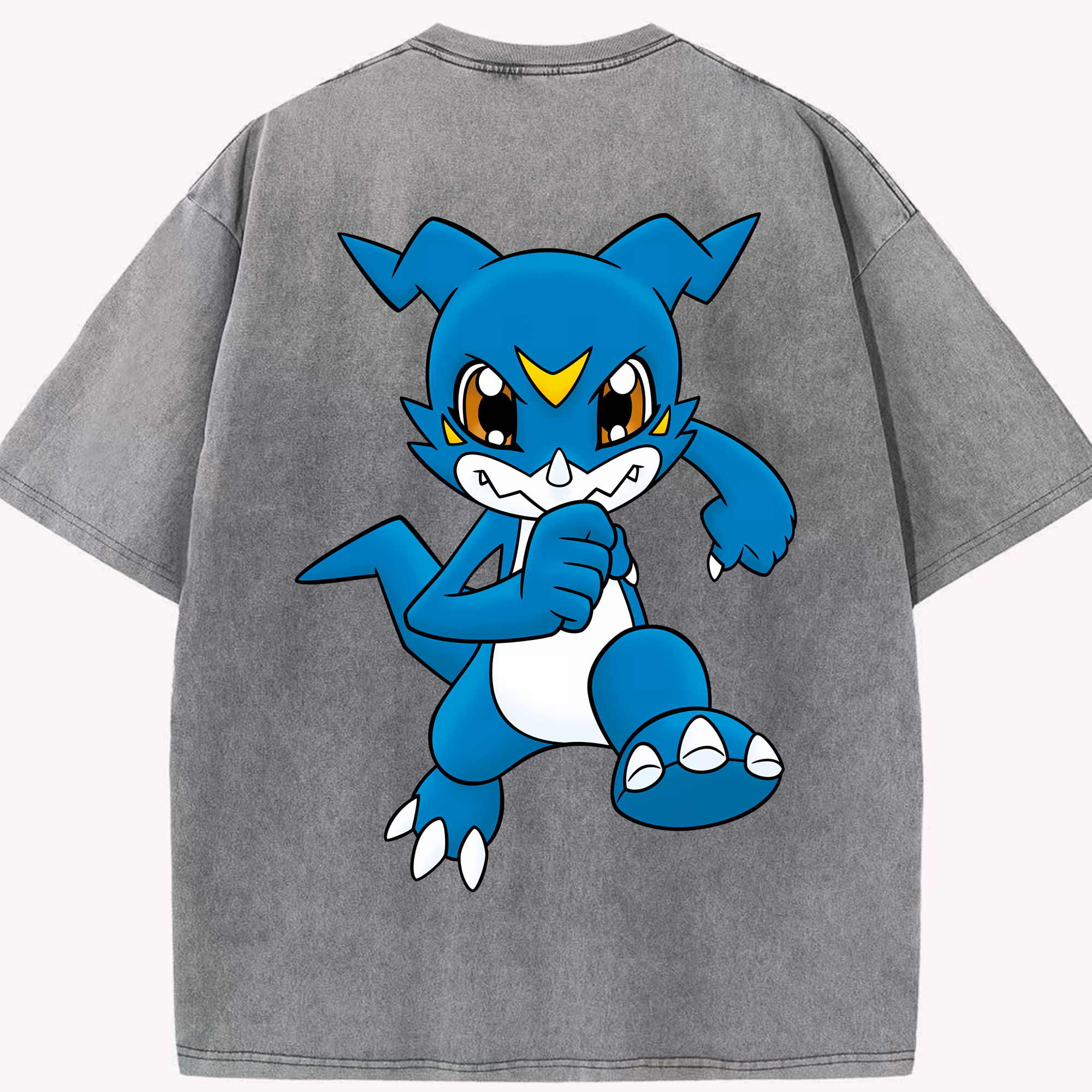 （画像用） Digimon デジタルモンスター/デジモン 綿100% ヴィンテージ風 半袖Tシャツ（背面プリント）