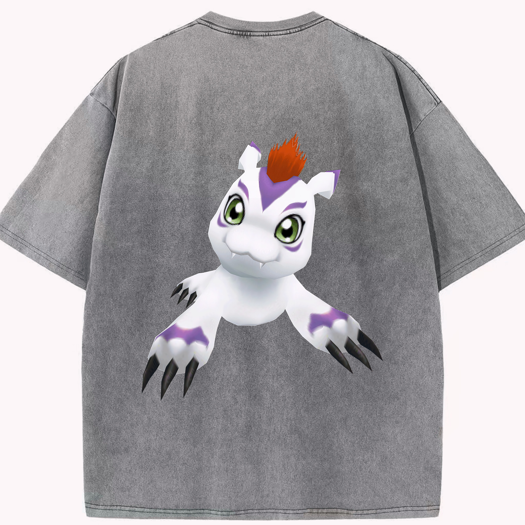 （画像用） Digimon デジタルモンスター/デジモン 綿100% ヴィンテージ風 半袖Tシャツ（背面プリント）