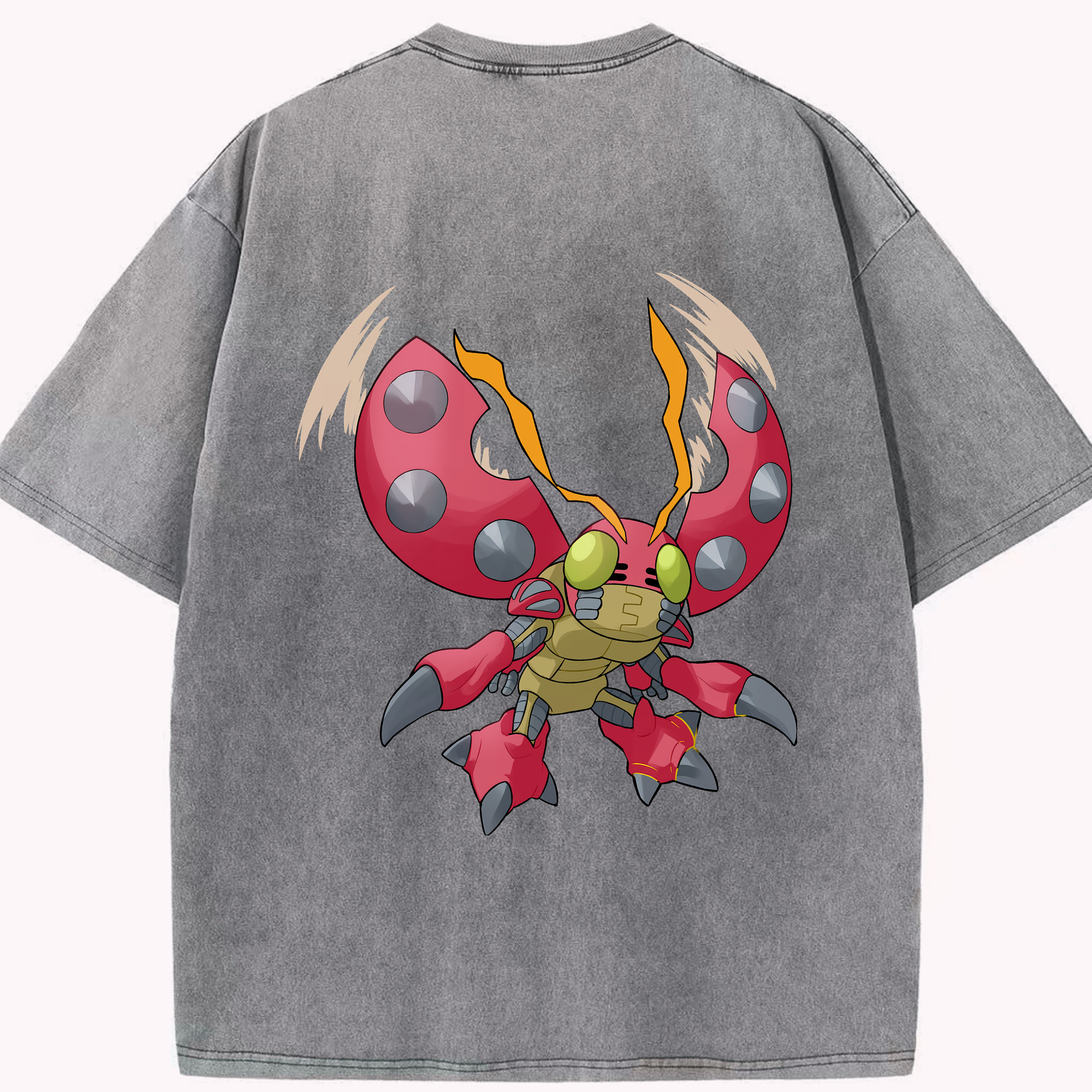 （画像用） Digimon デジタルモンスター/デジモン 綿100% ヴィンテージ風 半袖Tシャツ（背面プリント）