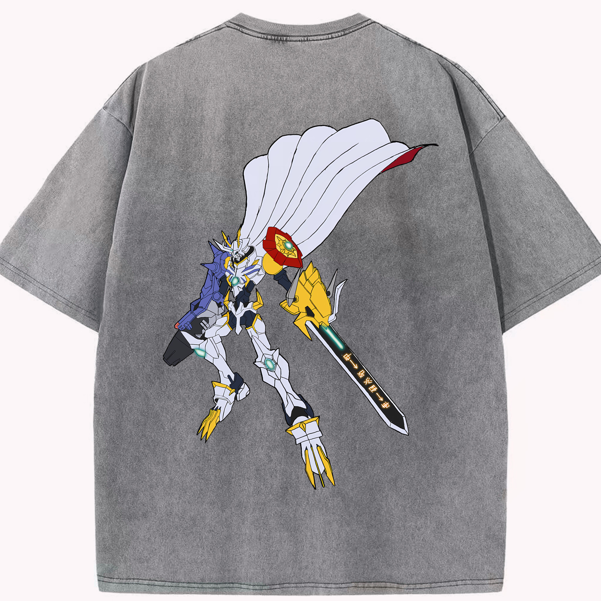 （画像用） Digimon デジタルモンスター/デジモン 綿100% ヴィンテージ風 半袖Tシャツ（背面プリント）