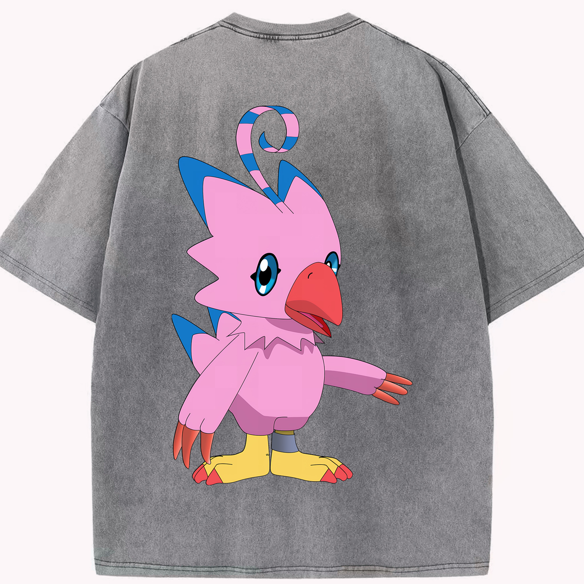 （画像用） Digimon デジタルモンスター/デジモン 綿100% ヴィンテージ風 半袖Tシャツ（背面プリント）