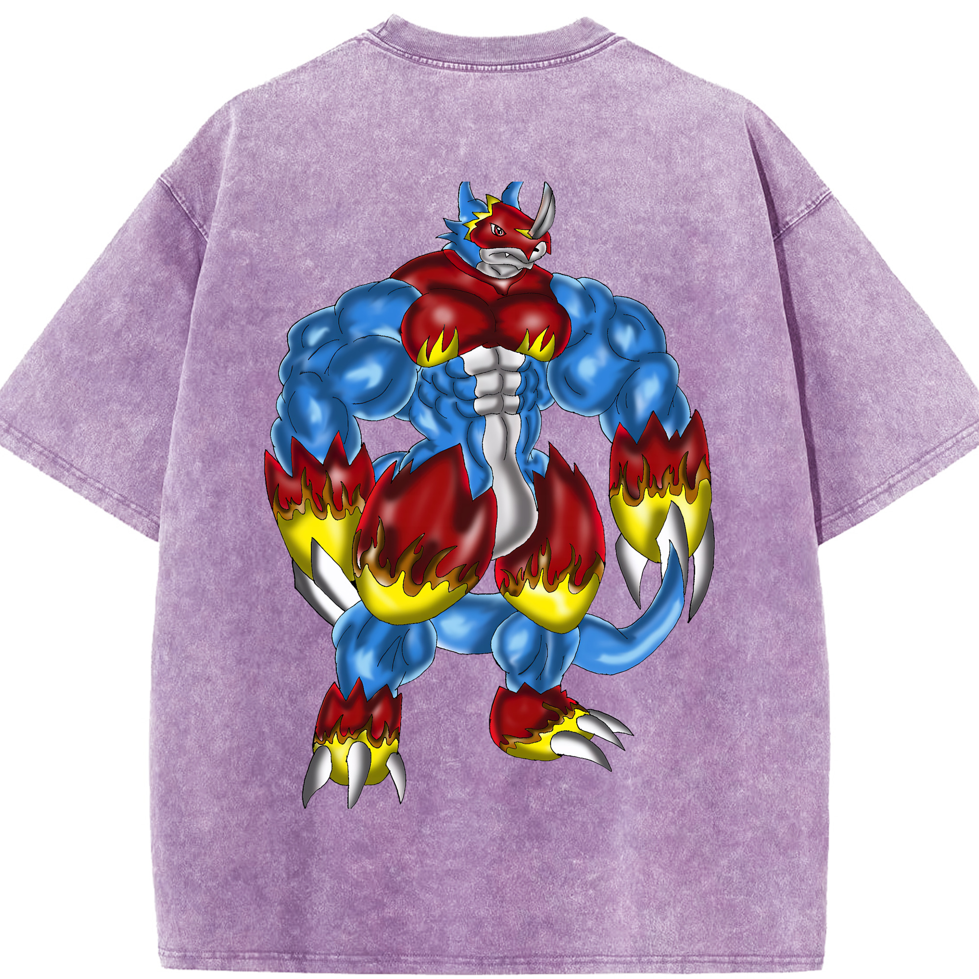（画像用） Digimon デジタルモンスター/デジモン 綿100% ヴィンテージ風 半袖Tシャツ（背面プリント）