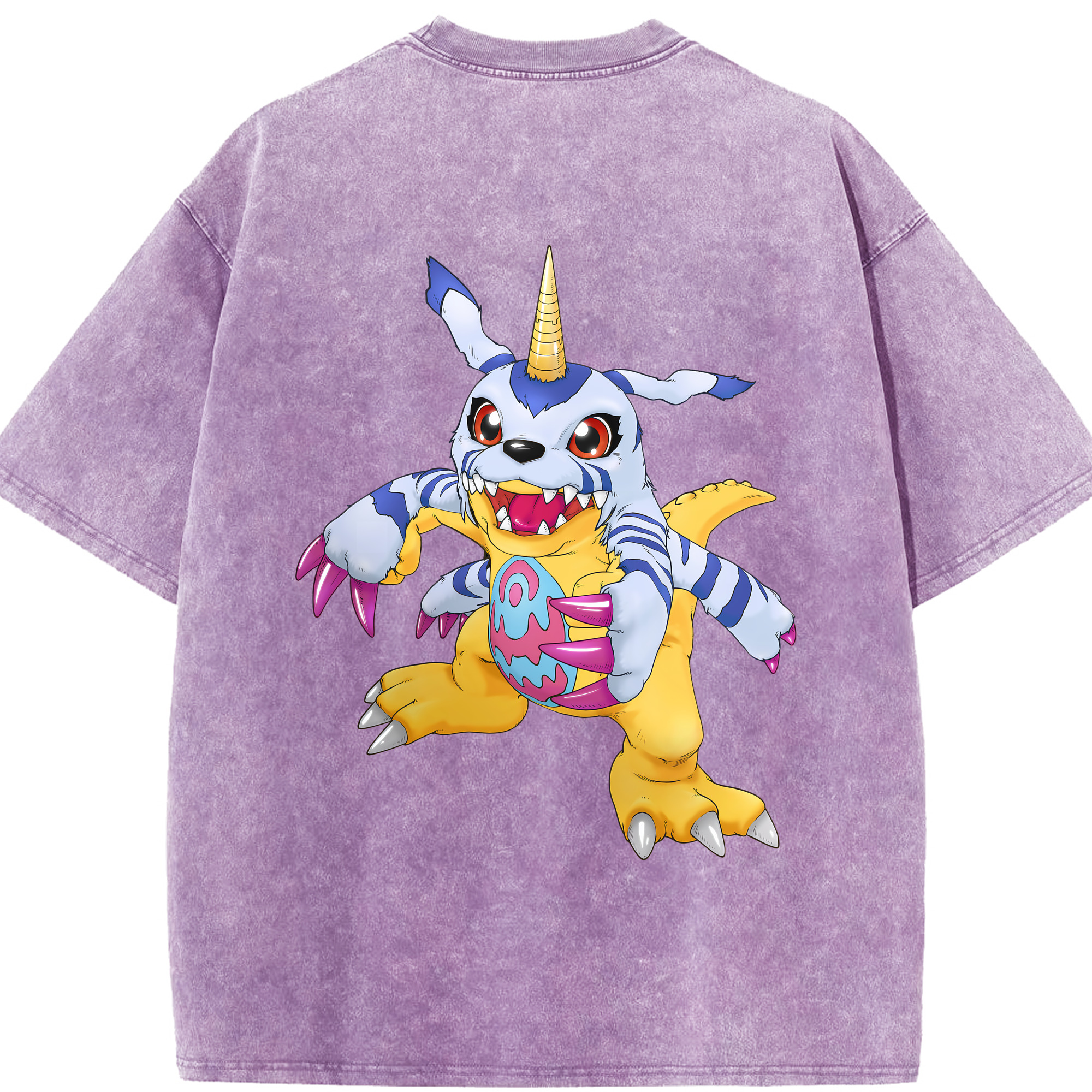 （画像用） Digimon デジタルモンスター/デジモン 綿100% ヴィンテージ風 半袖Tシャツ（背面プリント）