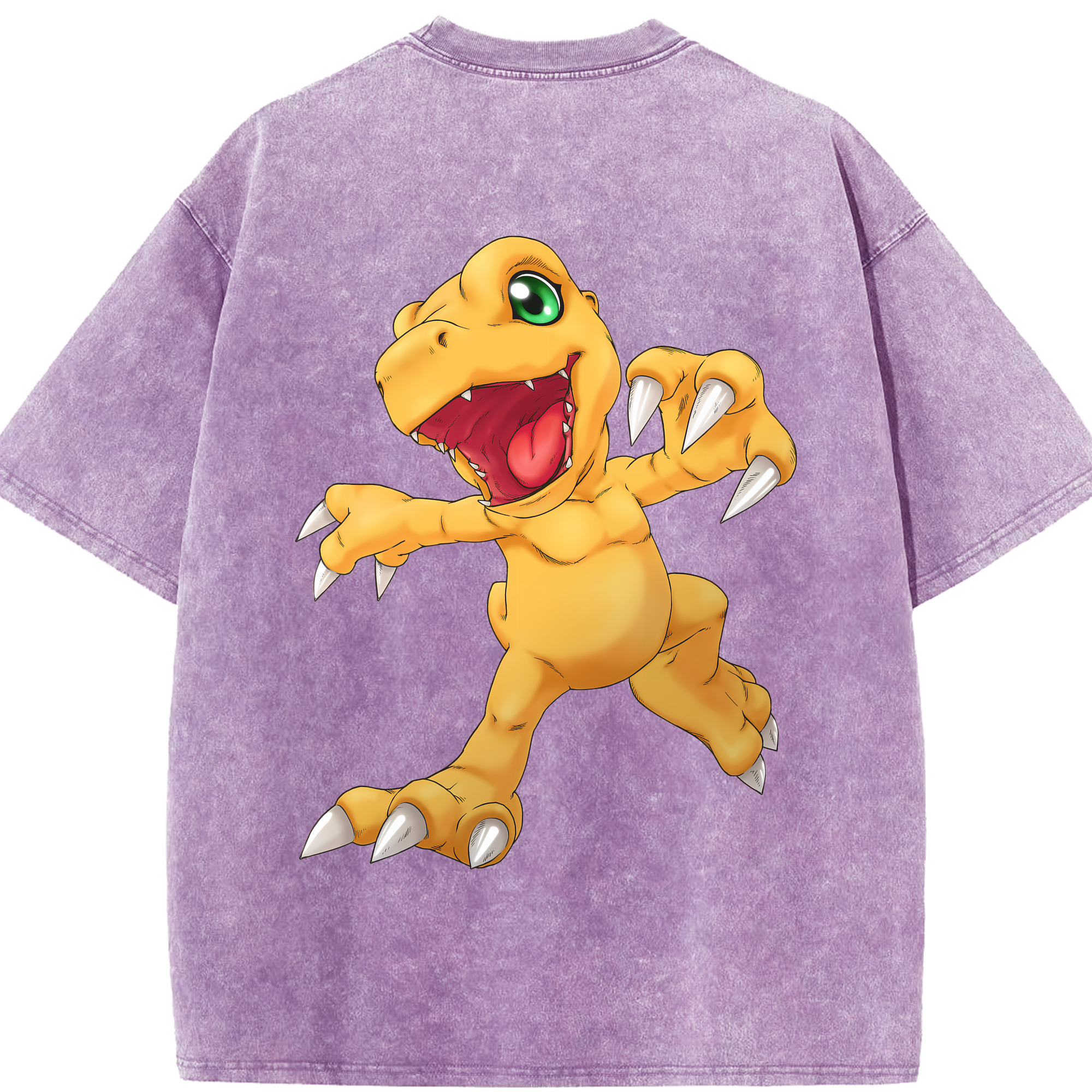 （画像用） Digimon デジタルモンスター/デジモン 綿100% ヴィンテージ風 半袖Tシャツ（背面プリント）