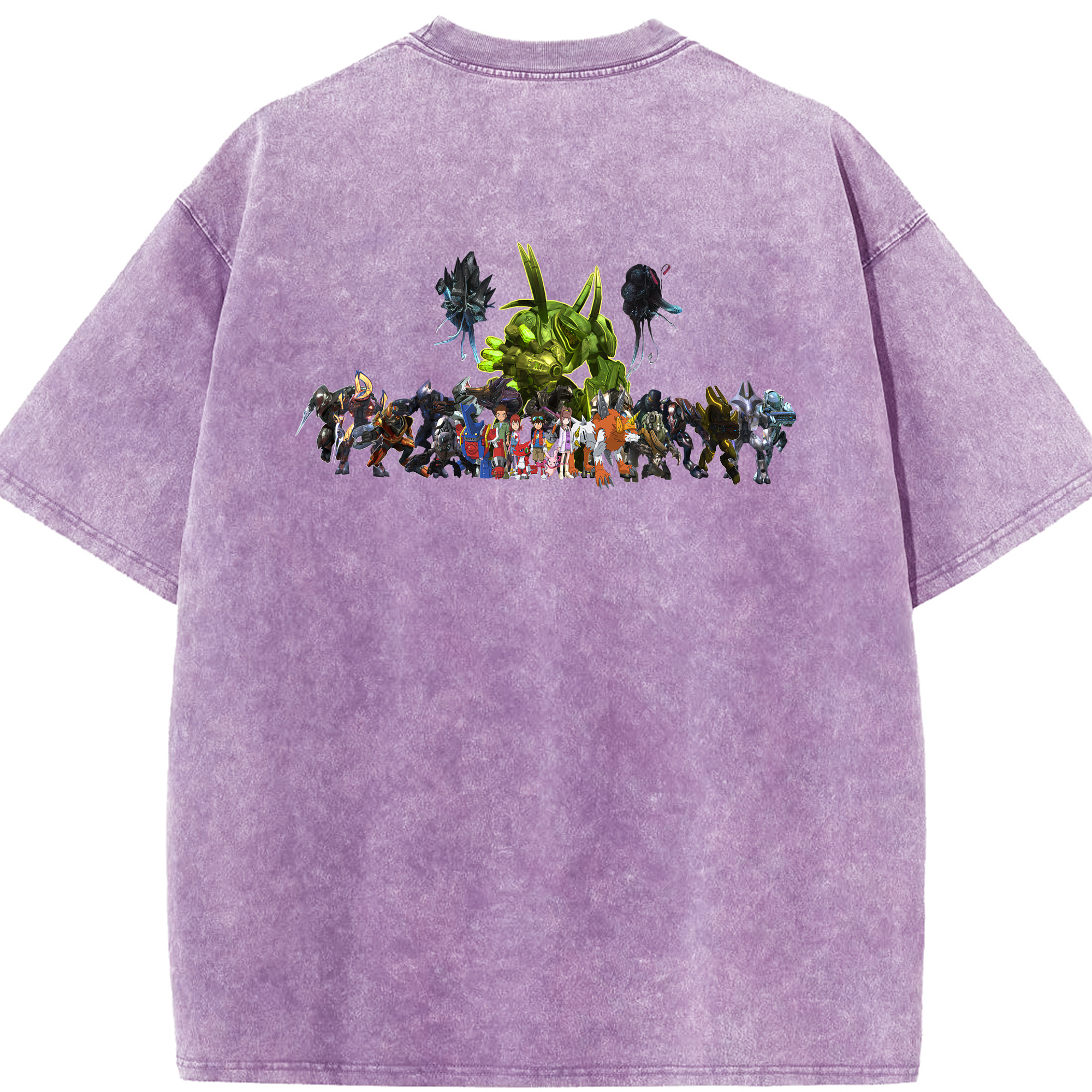 （画像用） Digimon デジタルモンスター/デジモン 綿100% ヴィンテージ風 半袖Tシャツ（背面プリント）