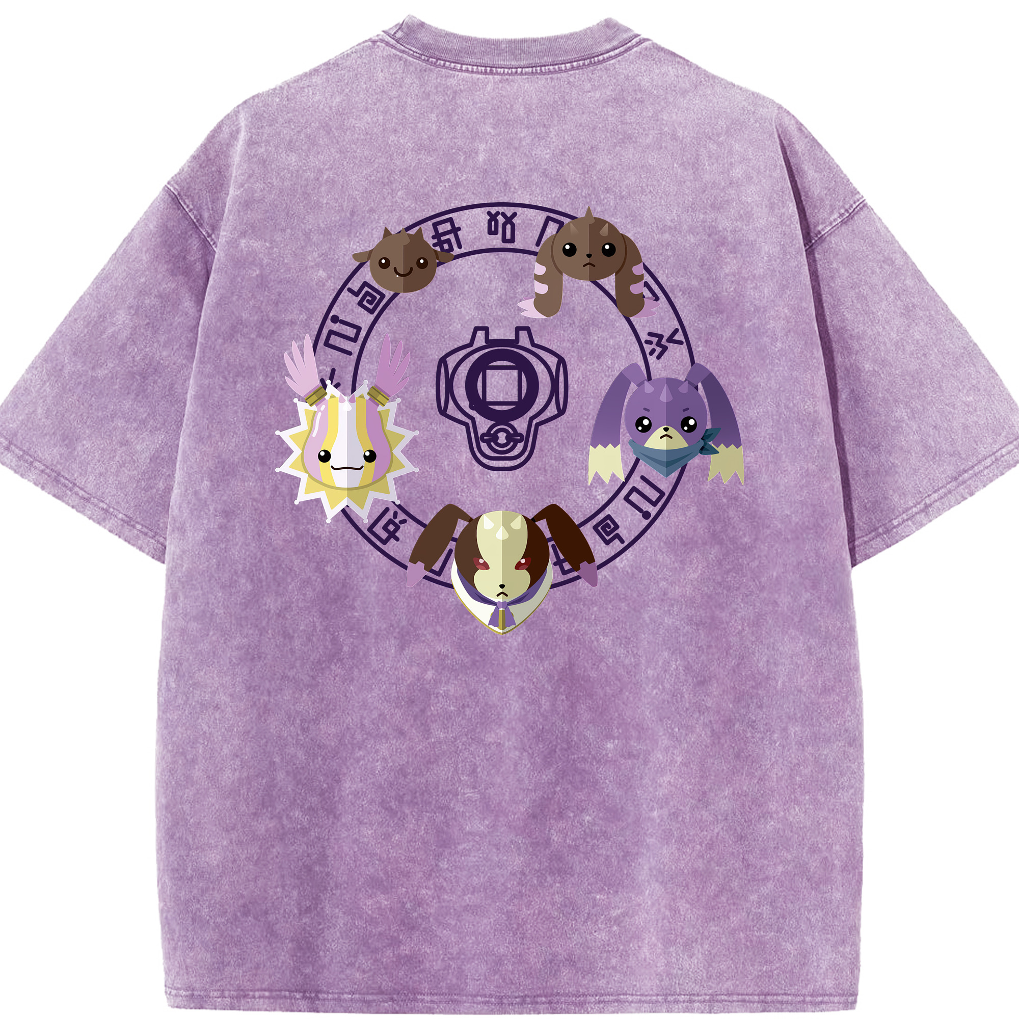 （画像用） Digimon デジタルモンスター/デジモン 綿100% ヴィンテージ風 半袖Tシャツ（背面プリント）