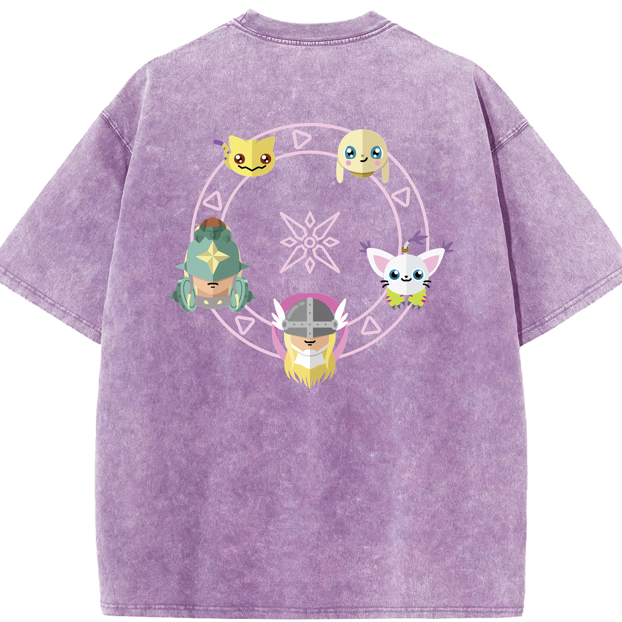 （画像用） Digimon デジタルモンスター/デジモン 綿100% ヴィンテージ風 半袖Tシャツ（背面プリント）