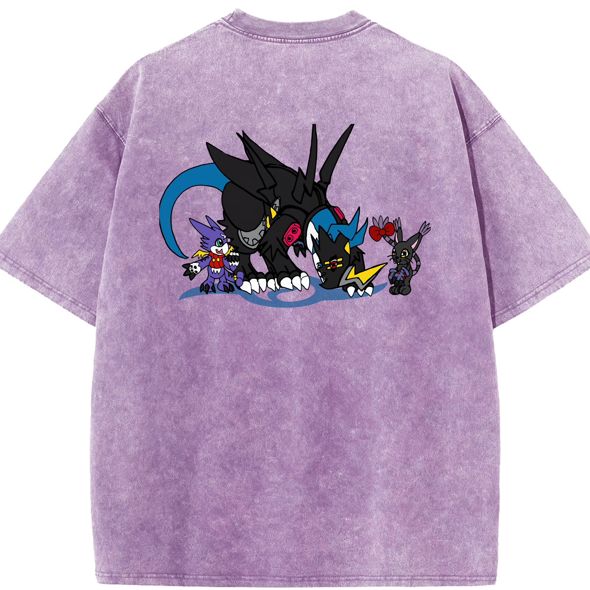 （画像用） Digimon デジタルモンスター/デジモン 綿100% ヴィンテージ風 半袖Tシャツ（背面プリント）