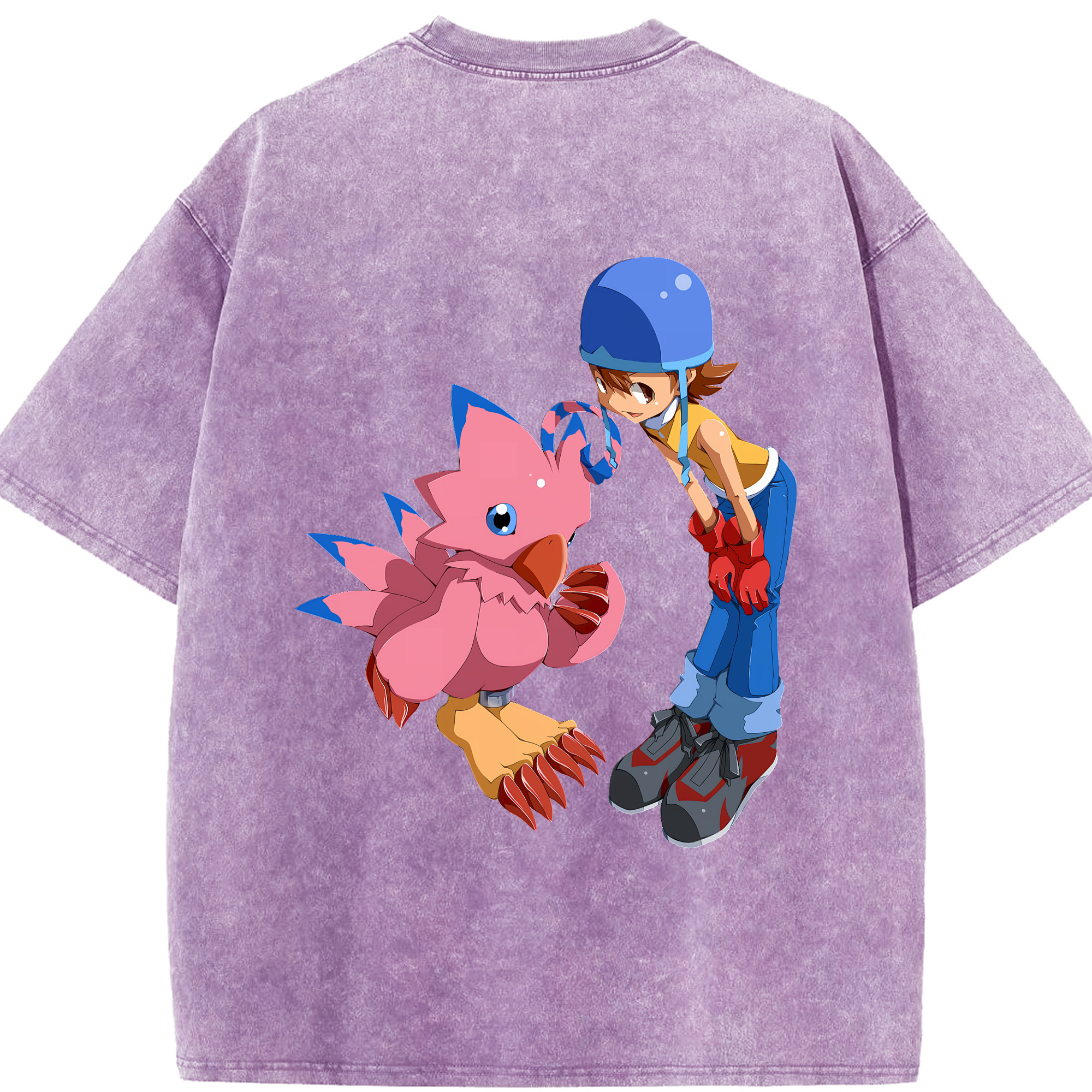 （画像用） Digimon デジタルモンスター/デジモン 綿100% ヴィンテージ風 半袖Tシャツ（背面プリント）