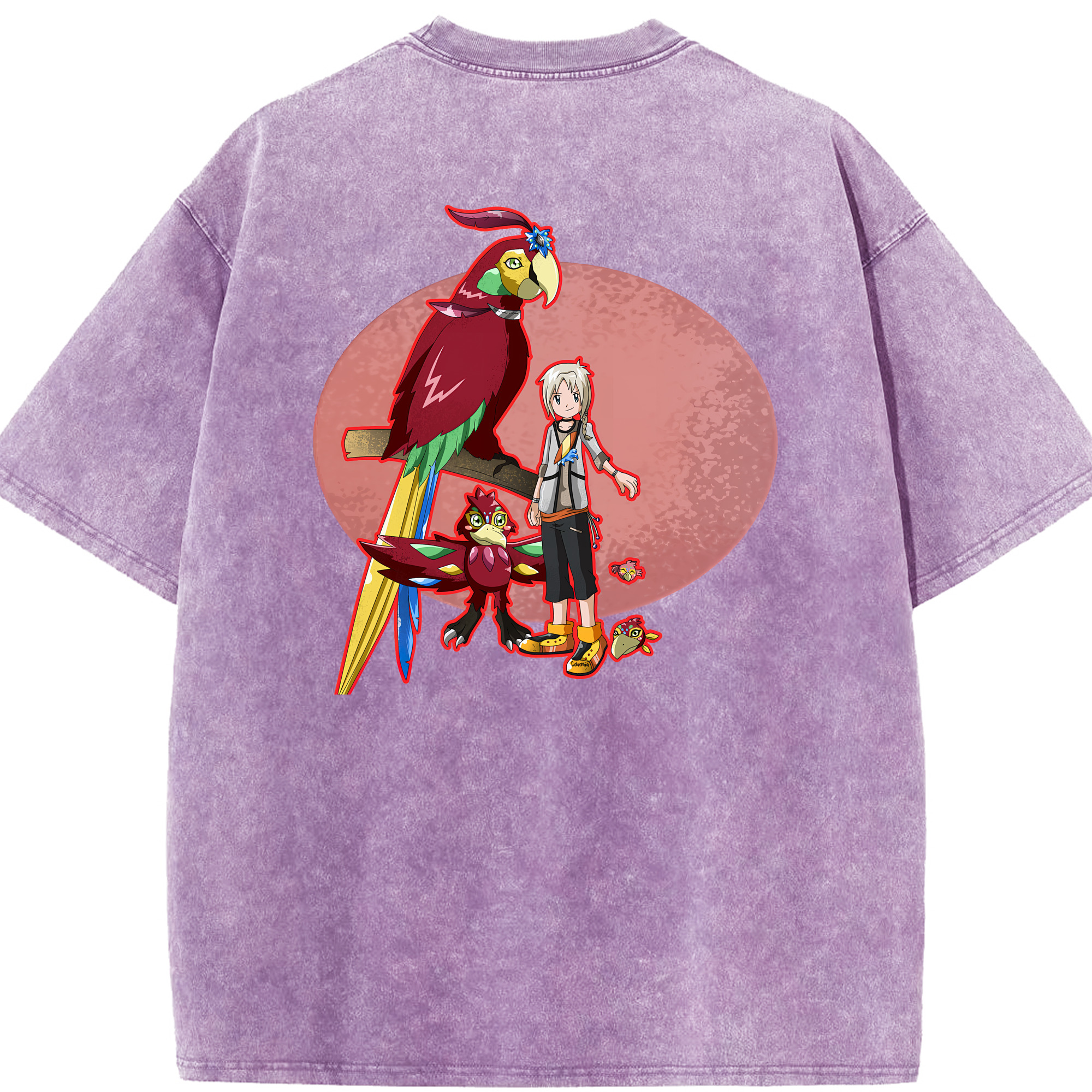 （画像用） Digimon デジタルモンスター/デジモン 綿100% ヴィンテージ風 半袖Tシャツ（背面プリント）